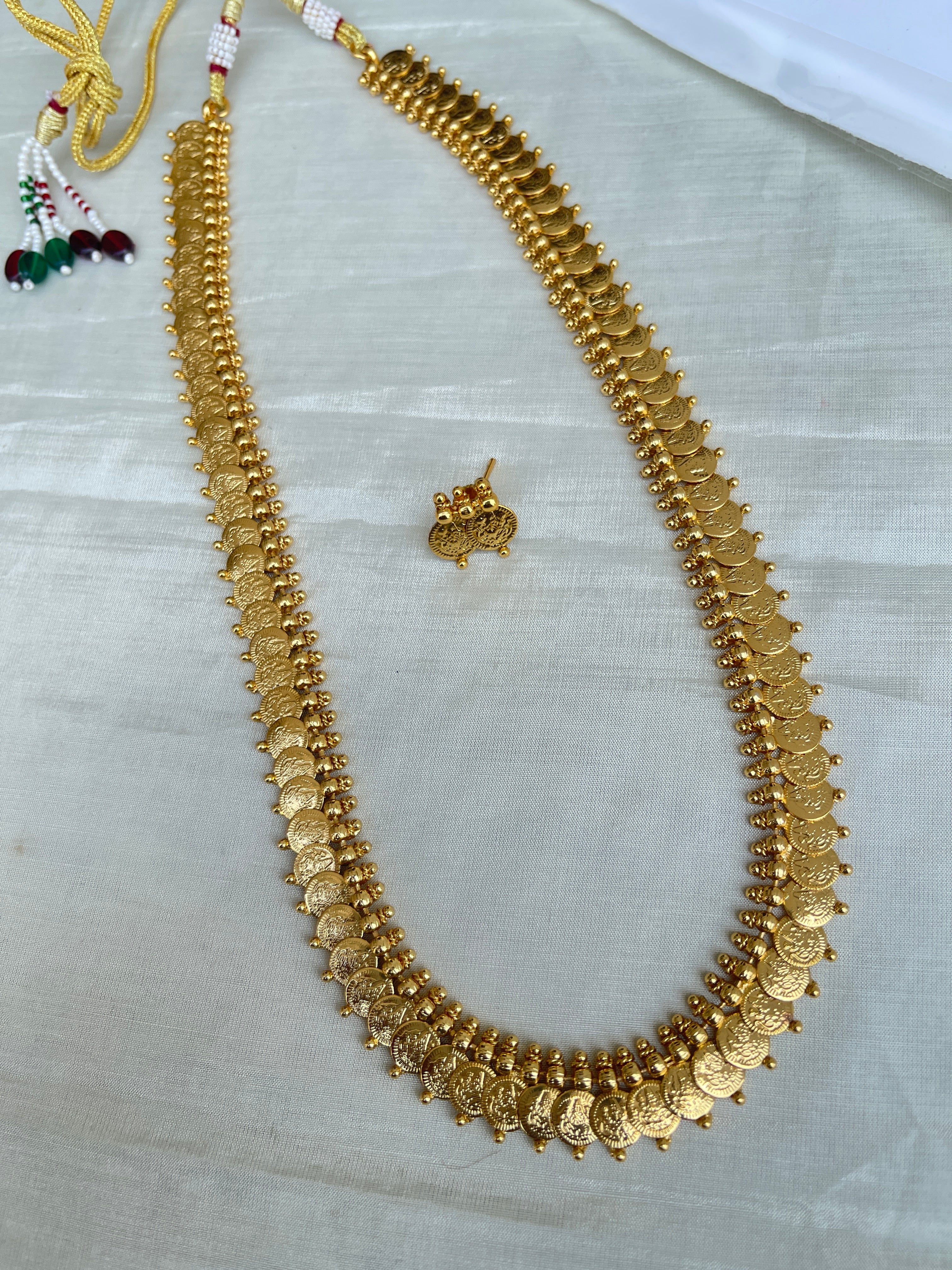 Long haram lakshmi devi kasulaperu with Earrings LH2001