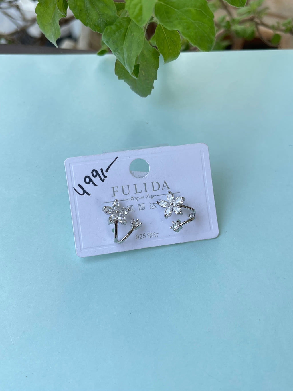 Flower earcuff studs in 3 colors