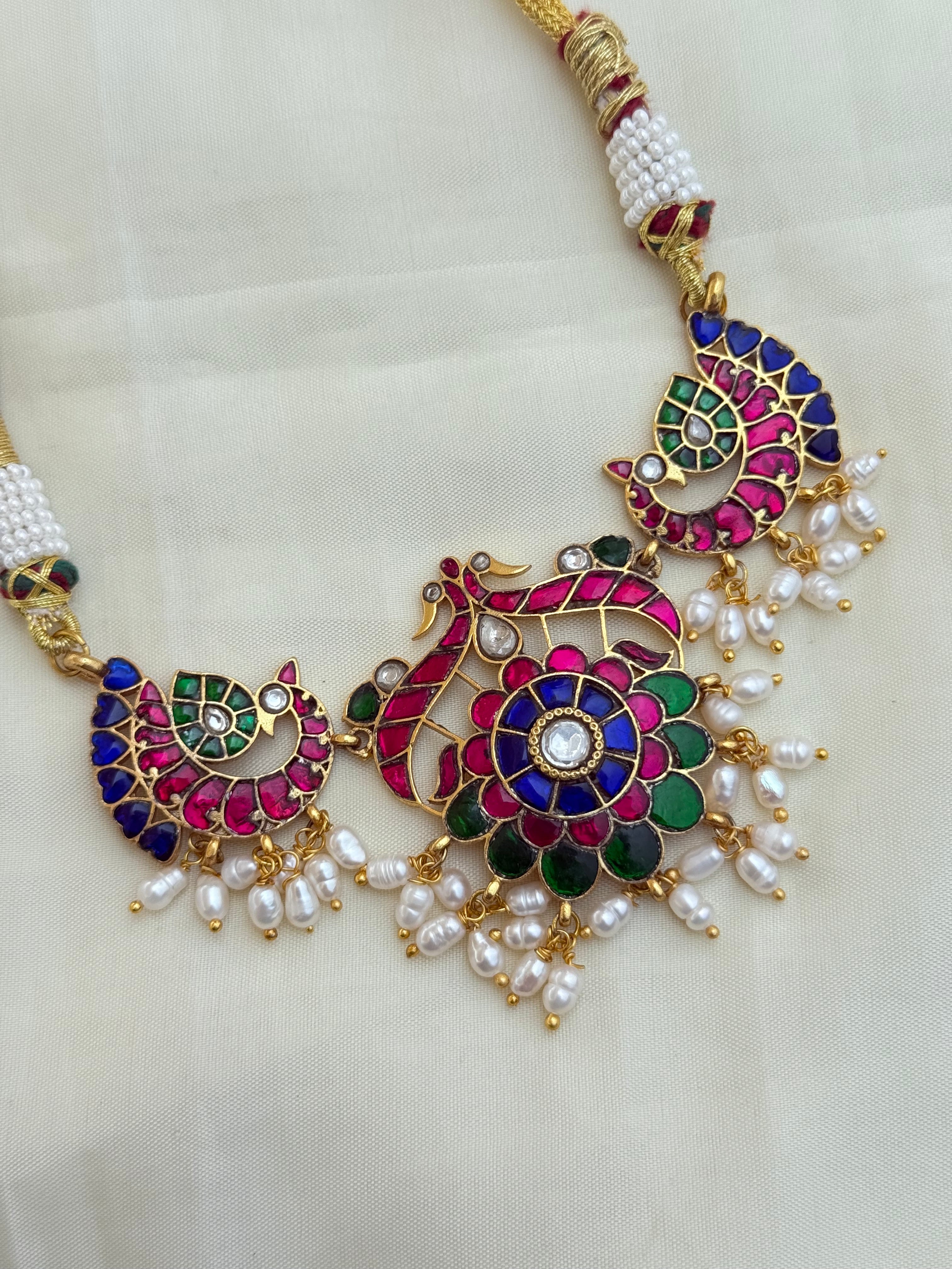 Jk007 rice pearls jadau kundan choker