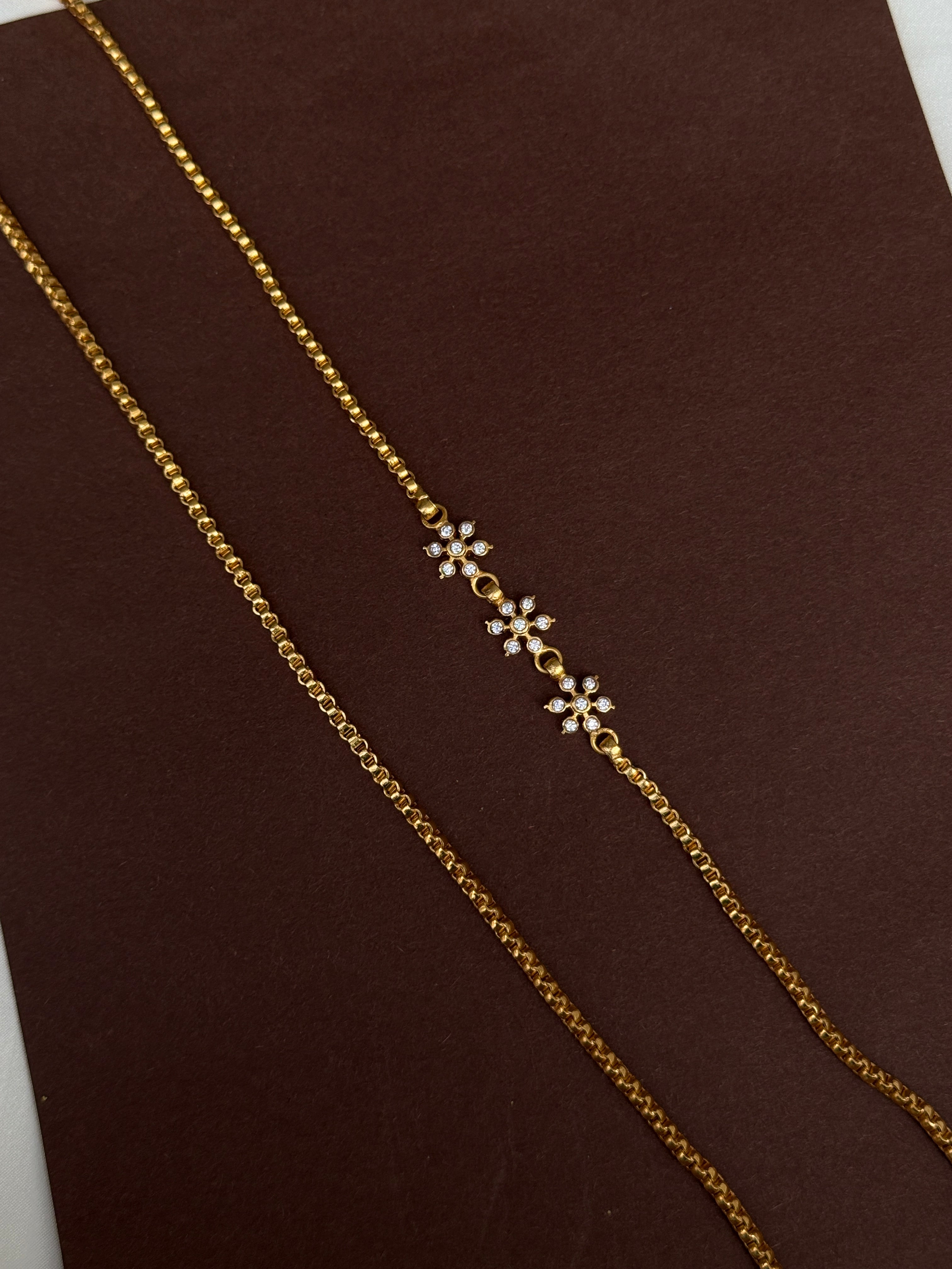 Tc031 panchaloham 30 inches thali chain with side pendant