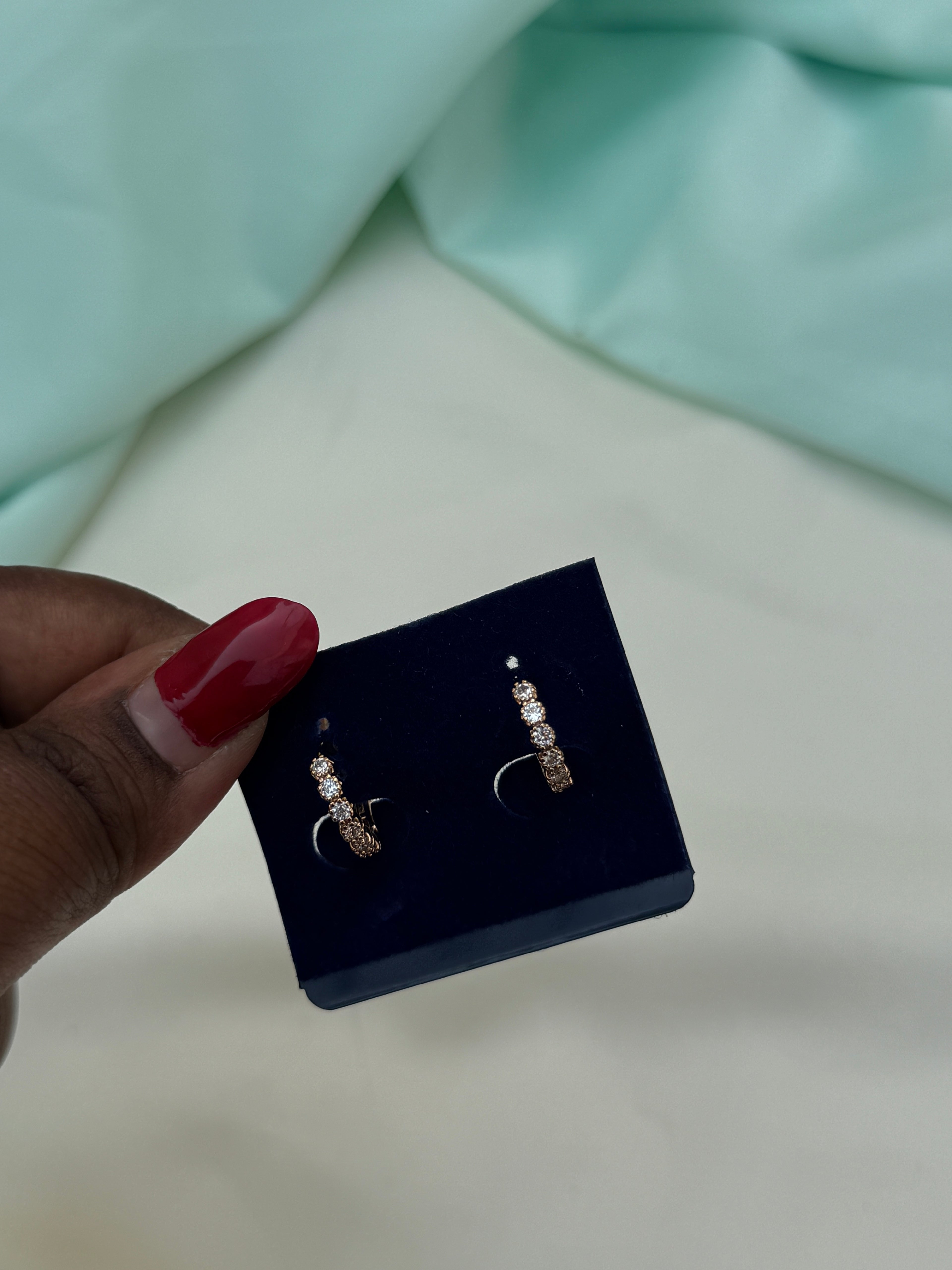 St074 anti tarnish hoops earrings