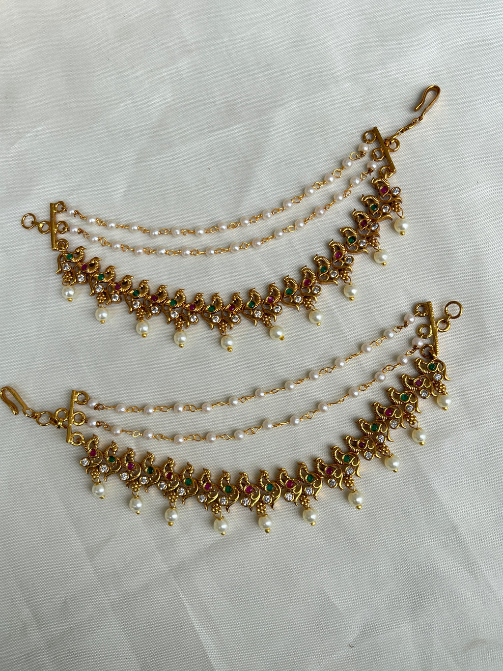 Peacock earchains chempaswaralu