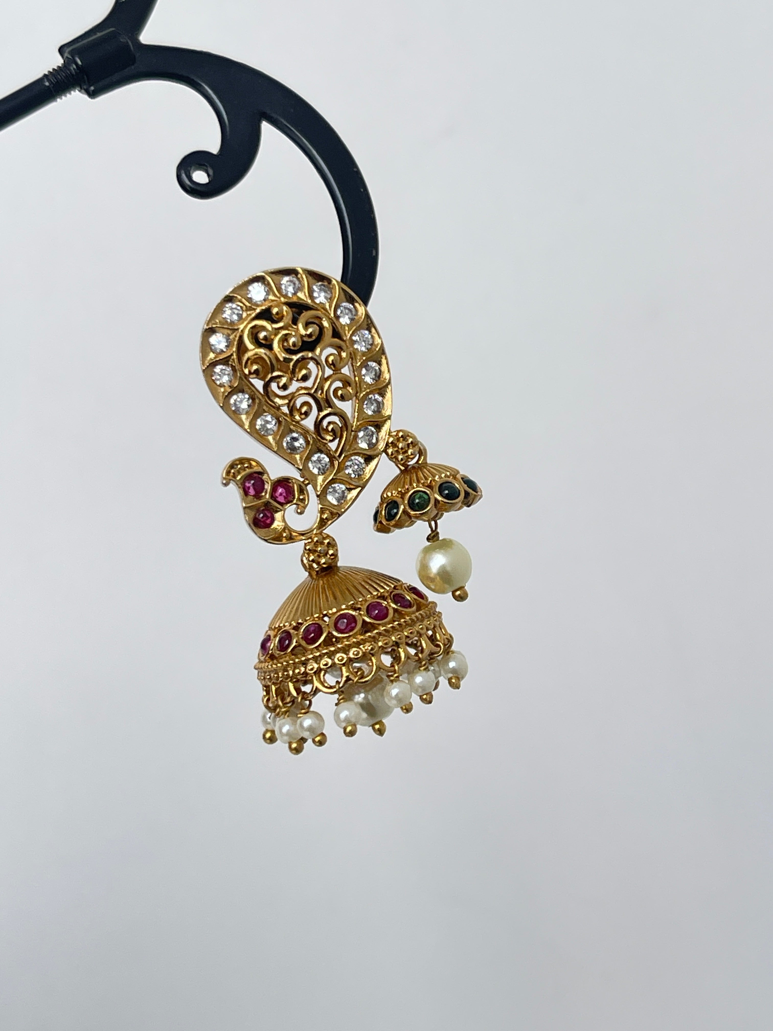 Peacock small butta earrings