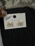 Mini bow studs in 2 Colors silver rose-gold ER6255