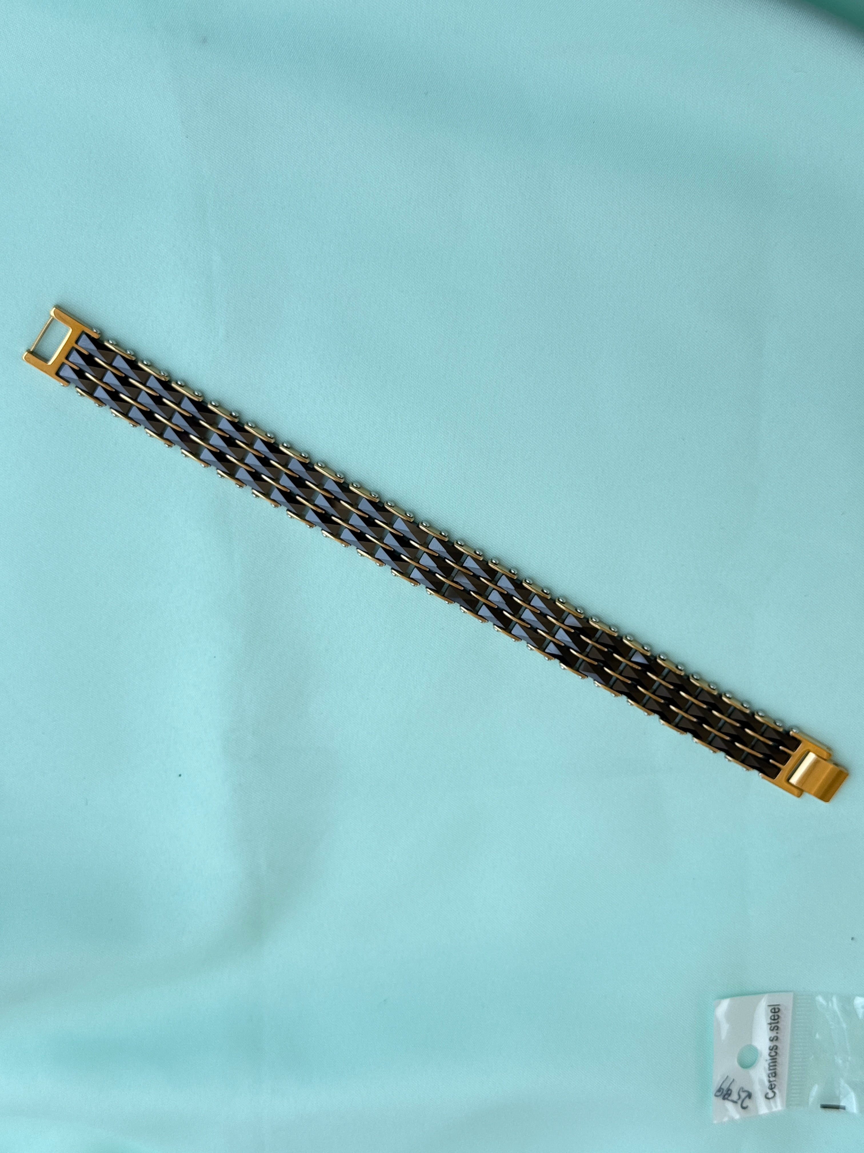 Mn031 anti tarnish men's ceramic black chain bracelet suits for 2.8 to 2.10 size