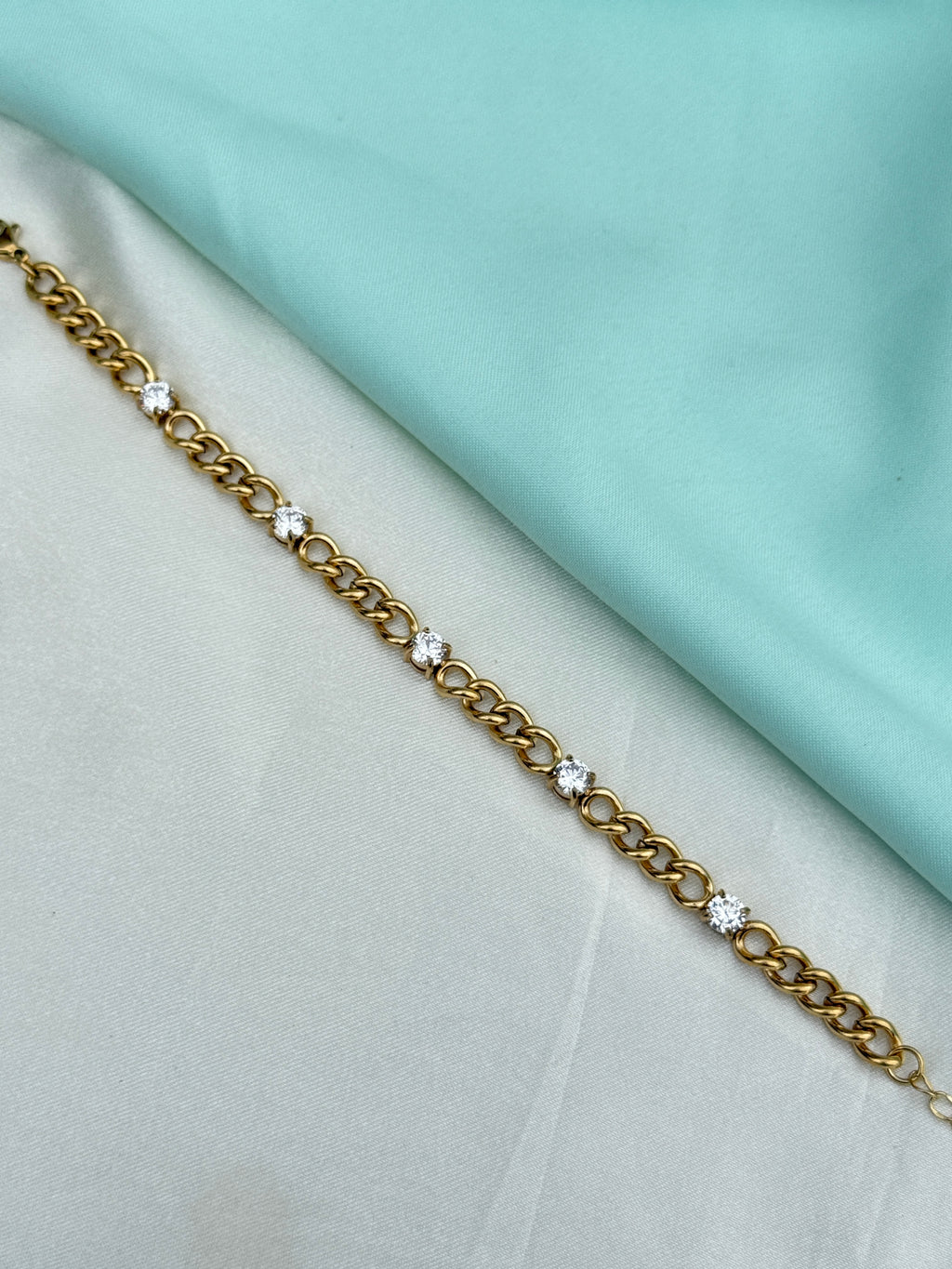 Ab621 anti tarnish 7.5 inches 2.4 to 2.6 adjustable chain bracelet