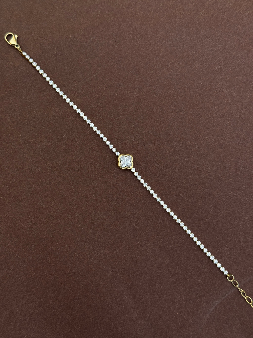 Ab545 anti tarnish stone 8 inches chain bracelet