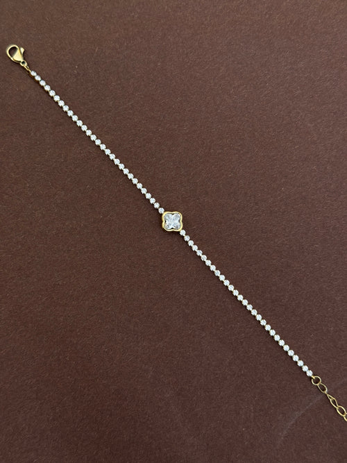 Ab545 anti tarnish stone 8 inches chain bracelet