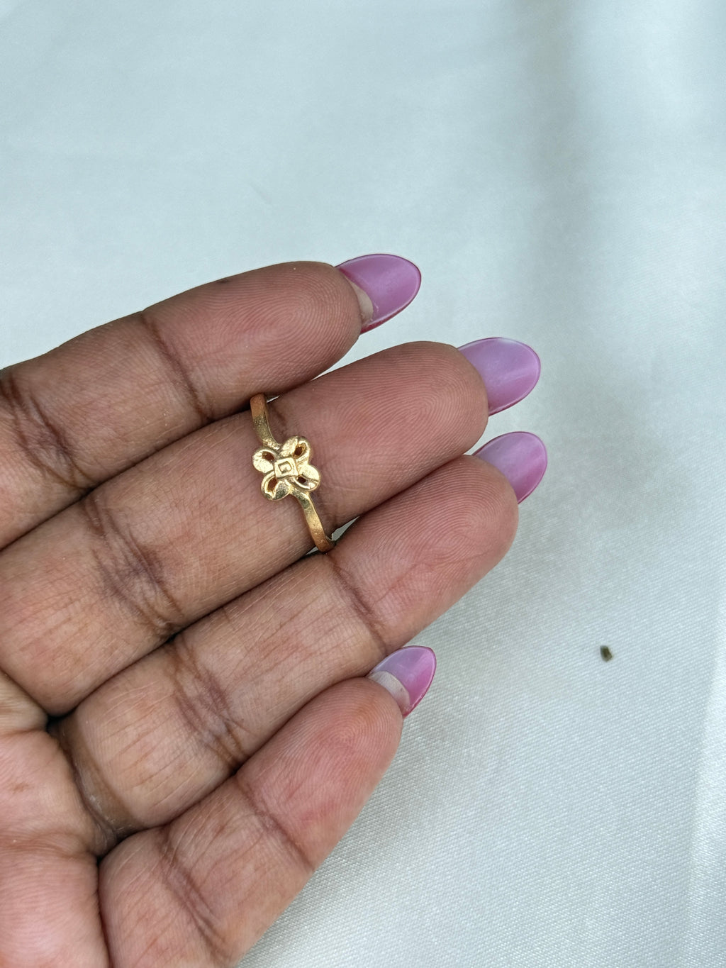 Rg096 panchaloham unpolished flower finger rings