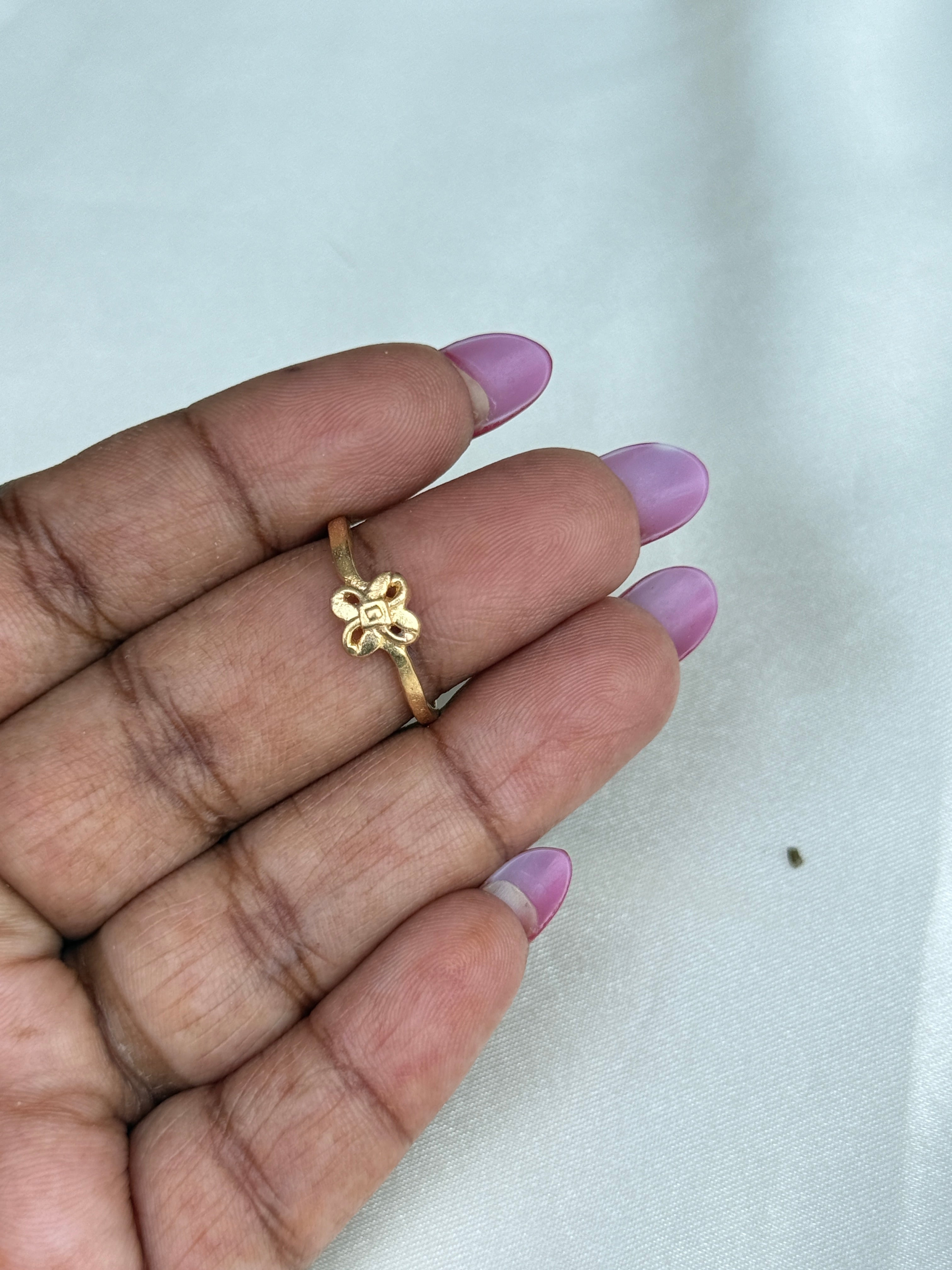 Rg096 panchaloham unpolished flower finger rings