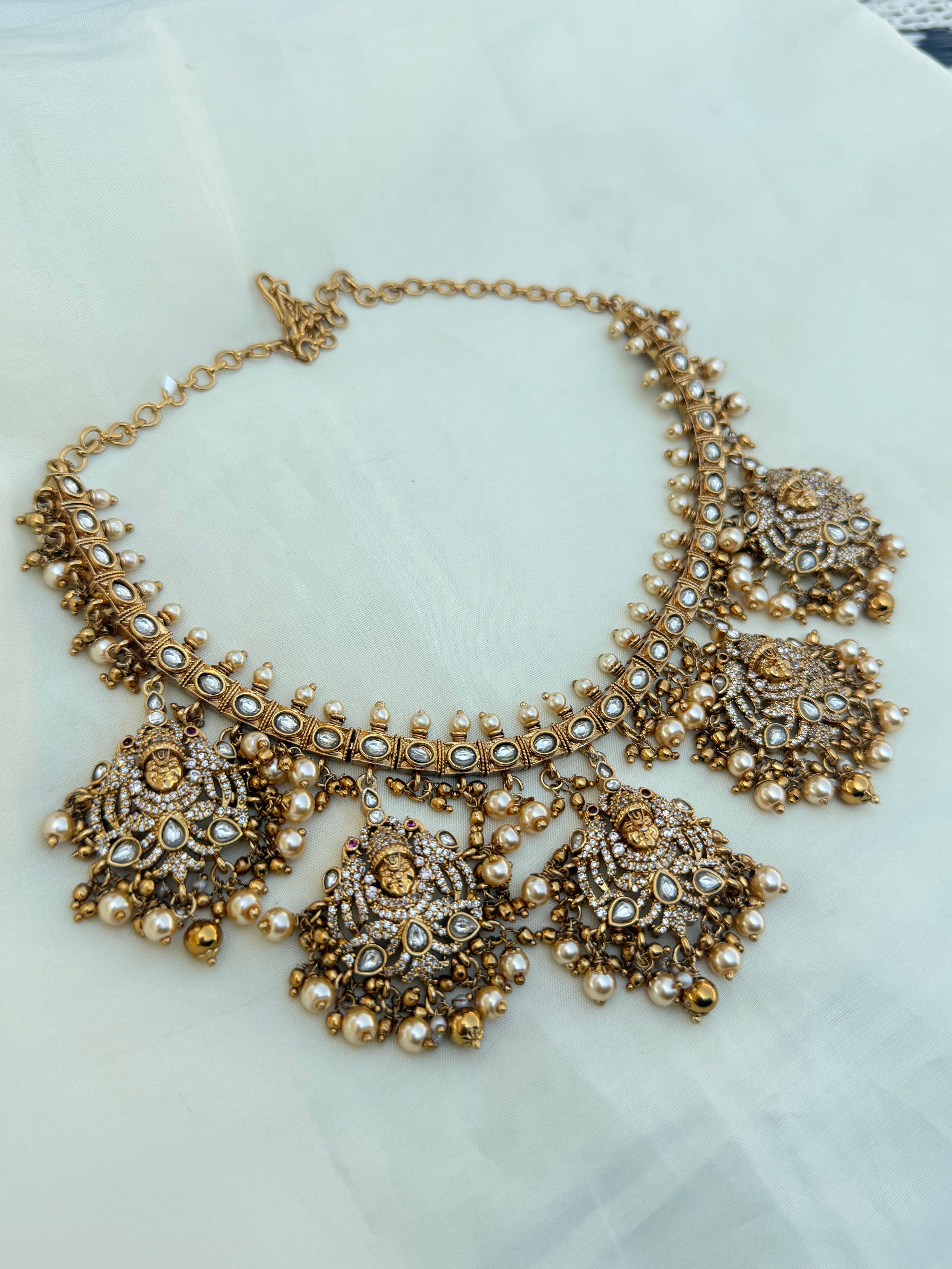 Ns3000 lord venkateshwara heavy uncut kundan neckset