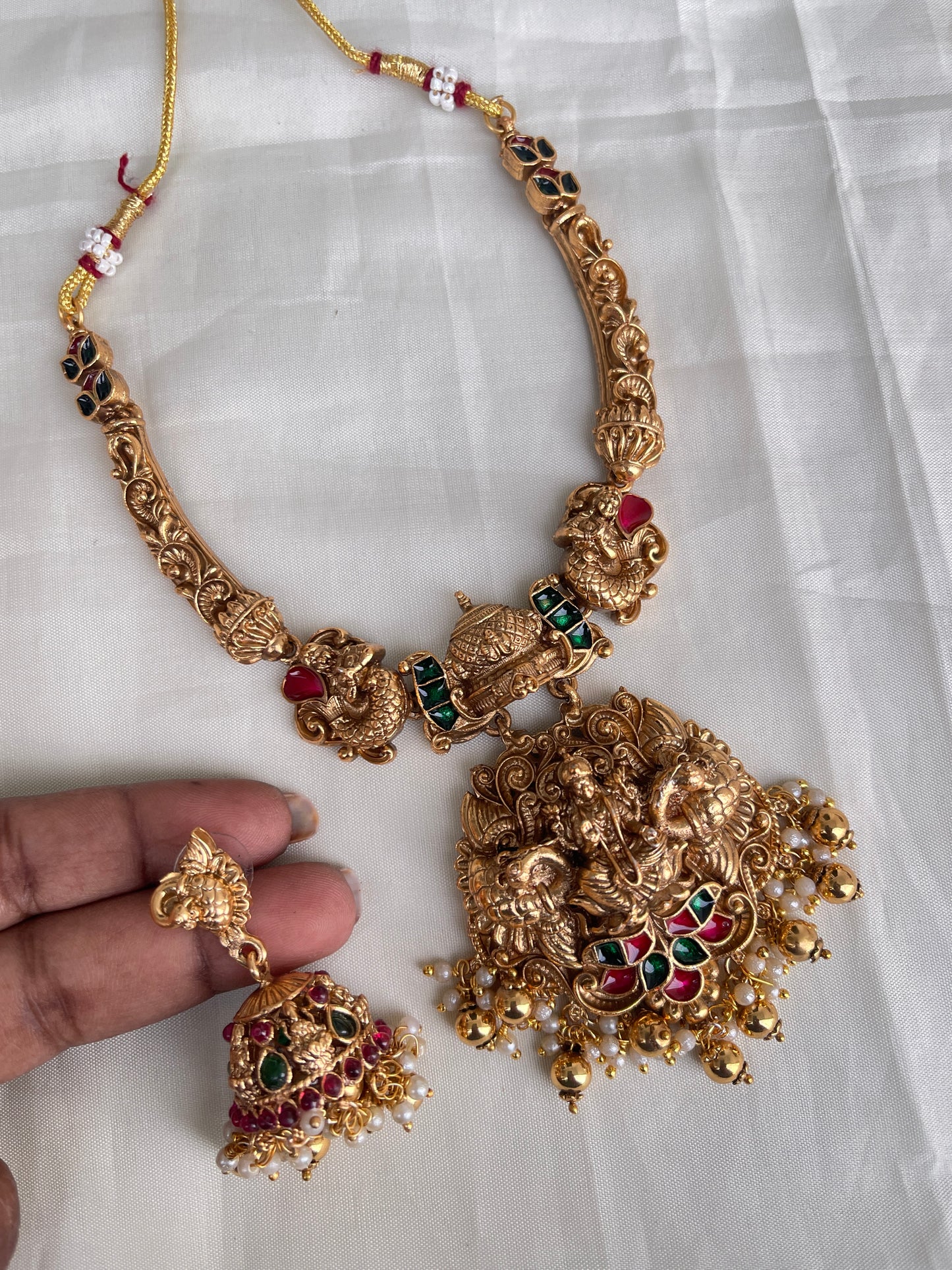 Lakshmi devi kante neckset with butta Earrings nsfree ns2005