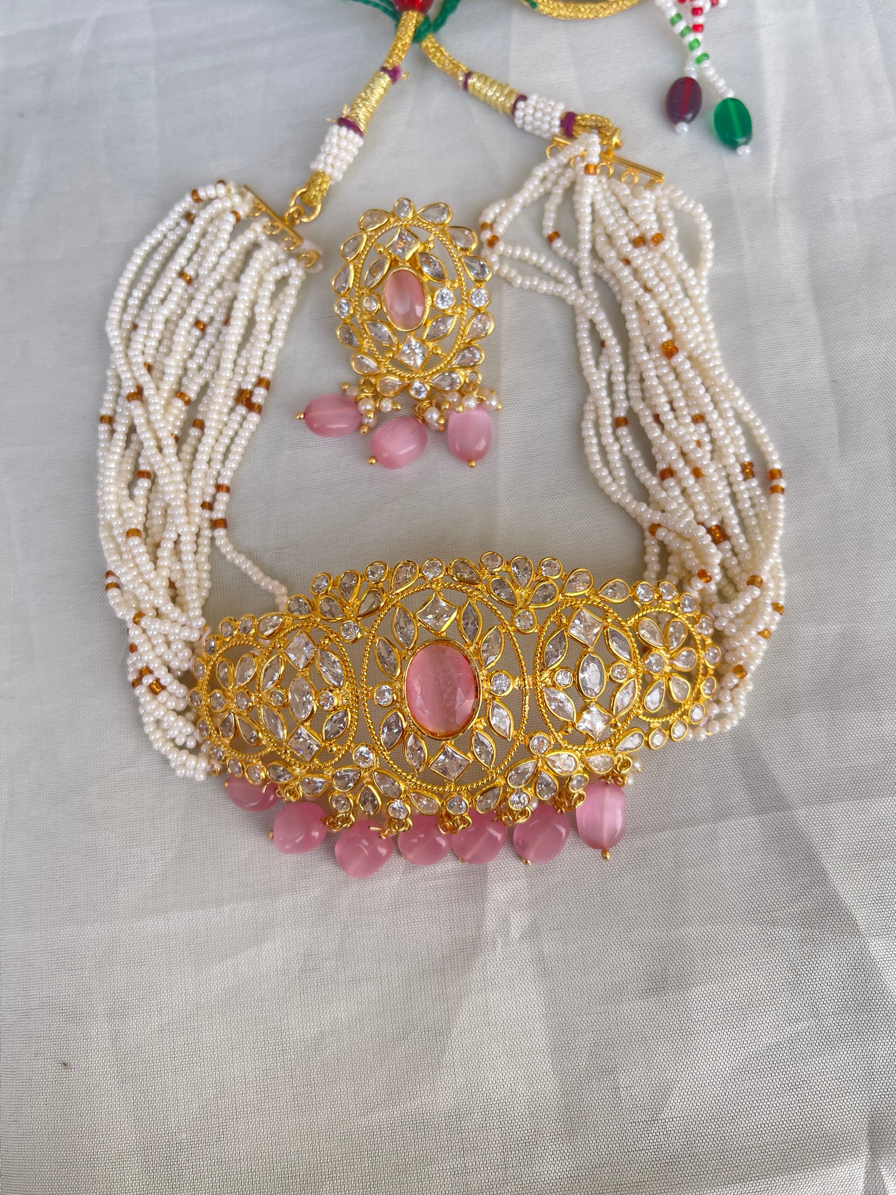 Uncut sugar pearl choker