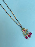 Single line blackbeads with Kundan pendent bb1642