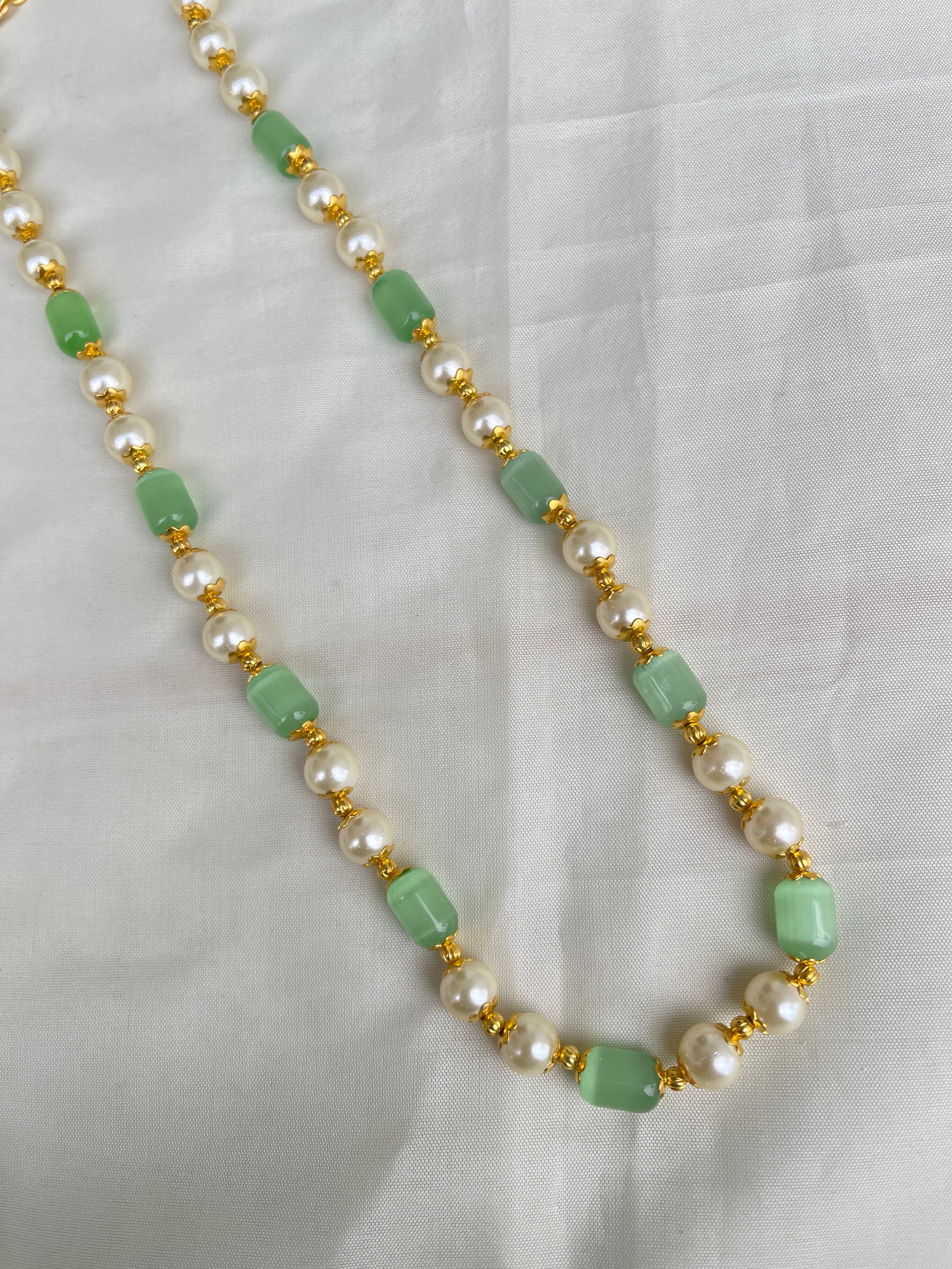 18inches mint & green beads