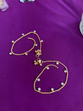 Ak152 stone drop Panchaloham polished anklets