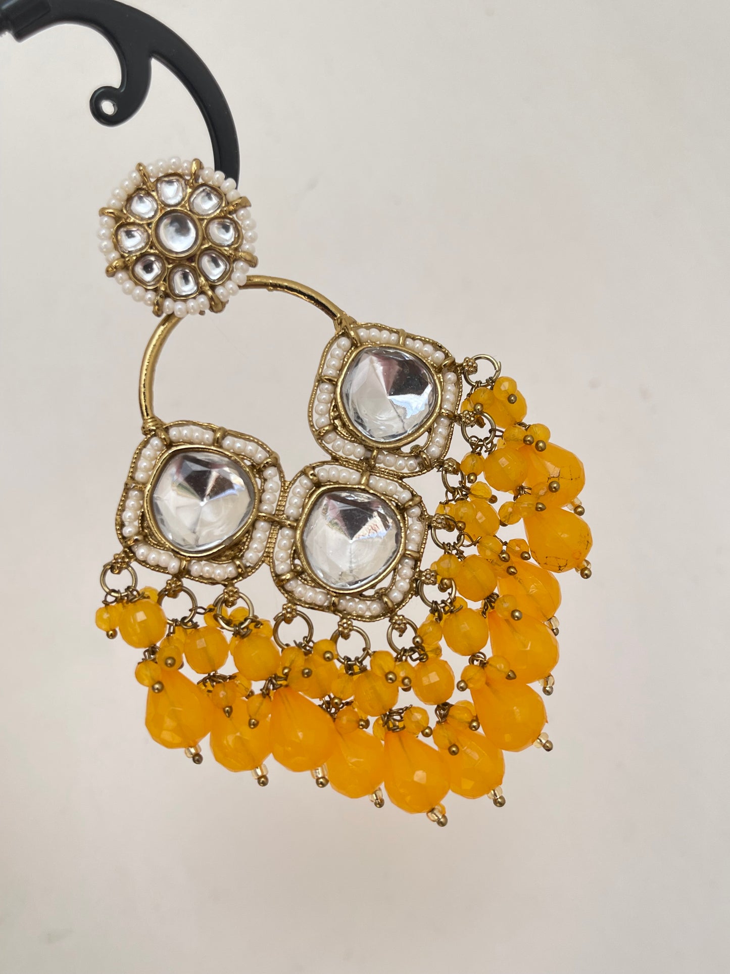 Kundan lightweight chandbali earrings