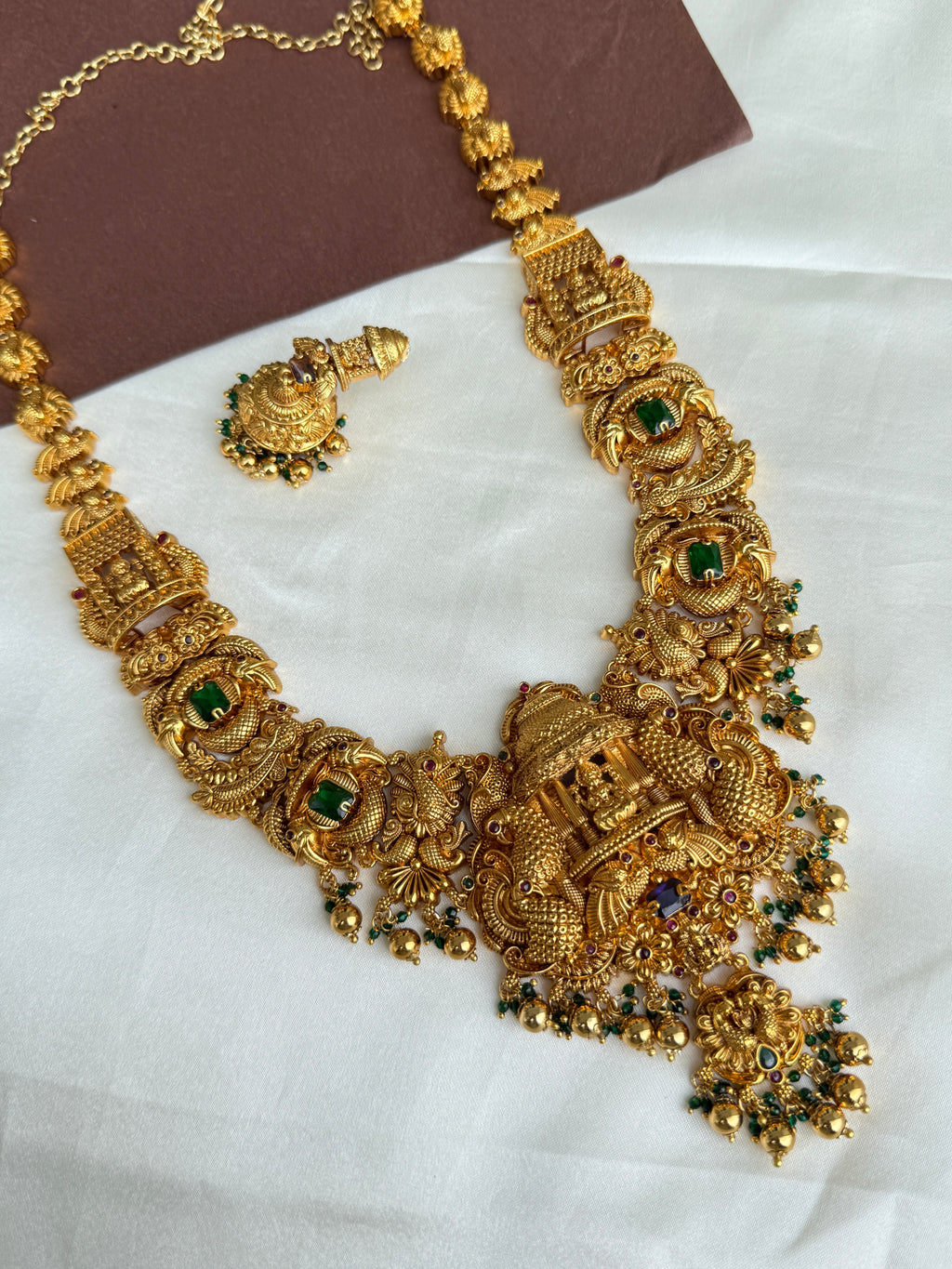 Lh2029 3D Lakshmi Devi nakshi haram with earrings