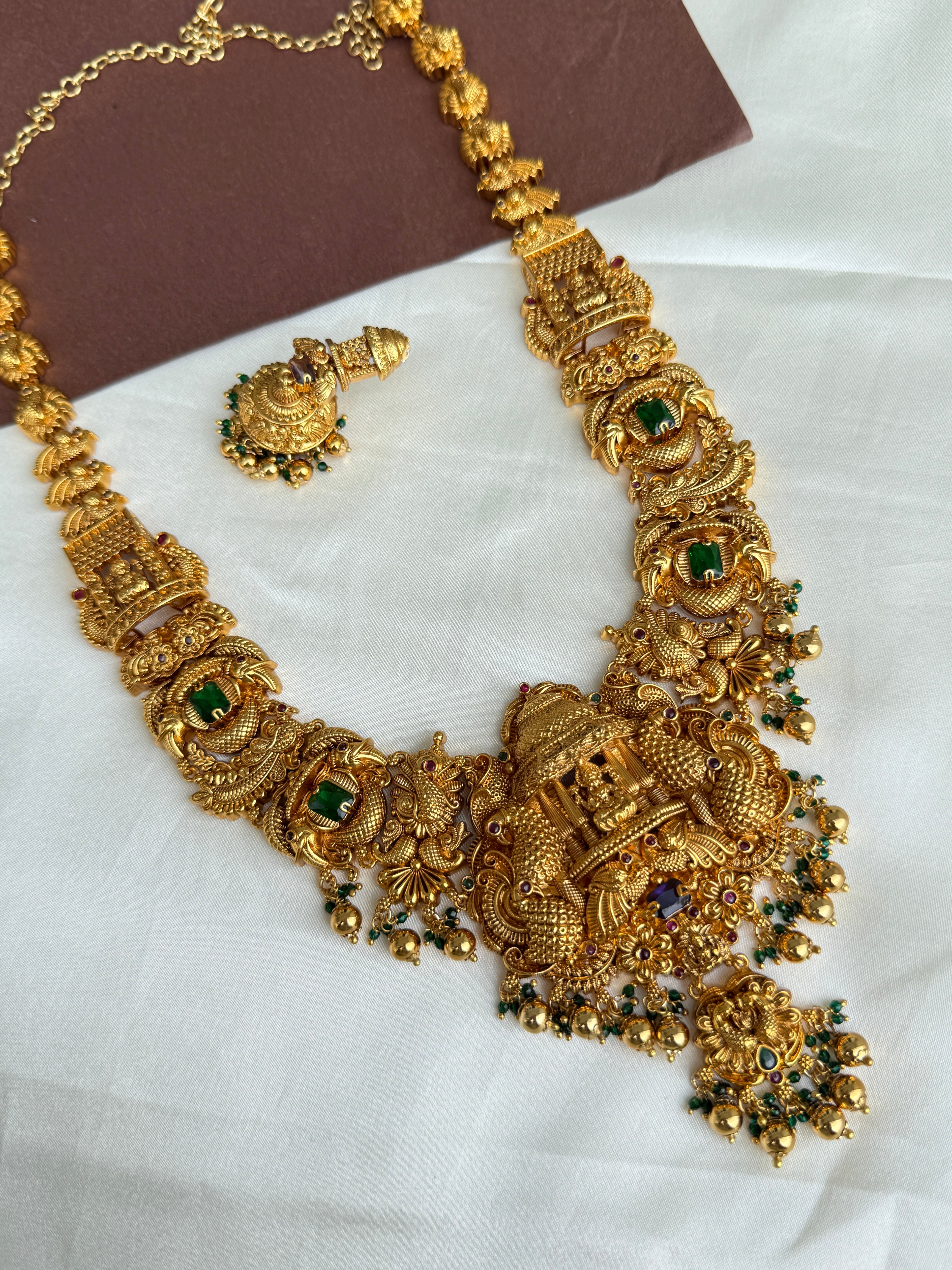 Lh2029 3D Lakshmi Devi nakshi haram with earrings