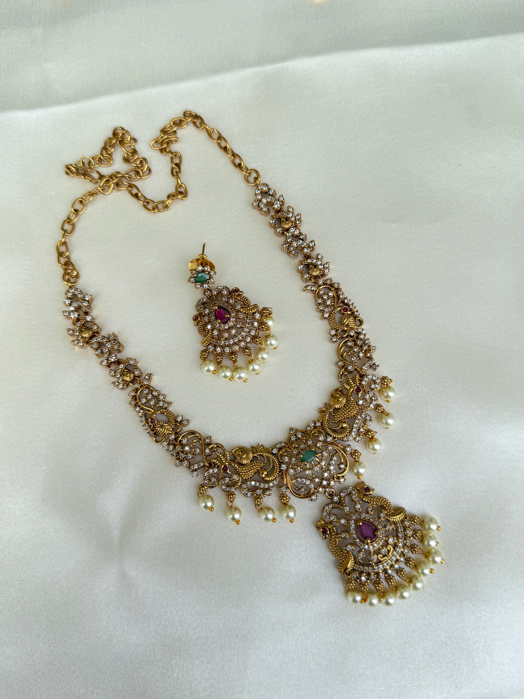 Ns320 multi cz neckset suits for kids and adults