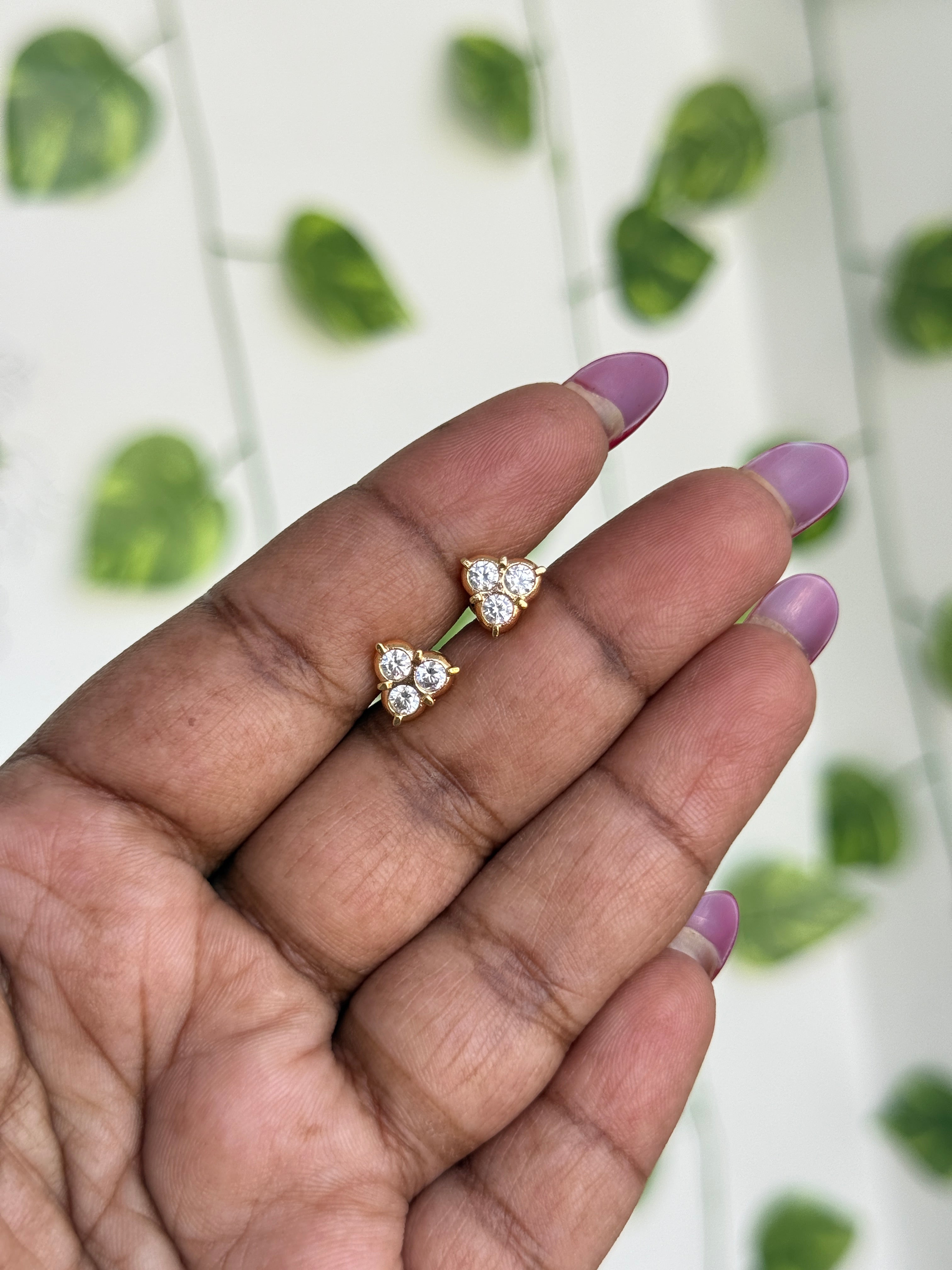 Ph176 panchaloham studs 3 stone studs suits for kids