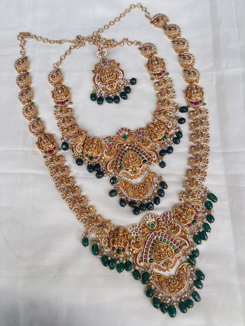 Nakshi combo..! Small neckset and long haram with earrings