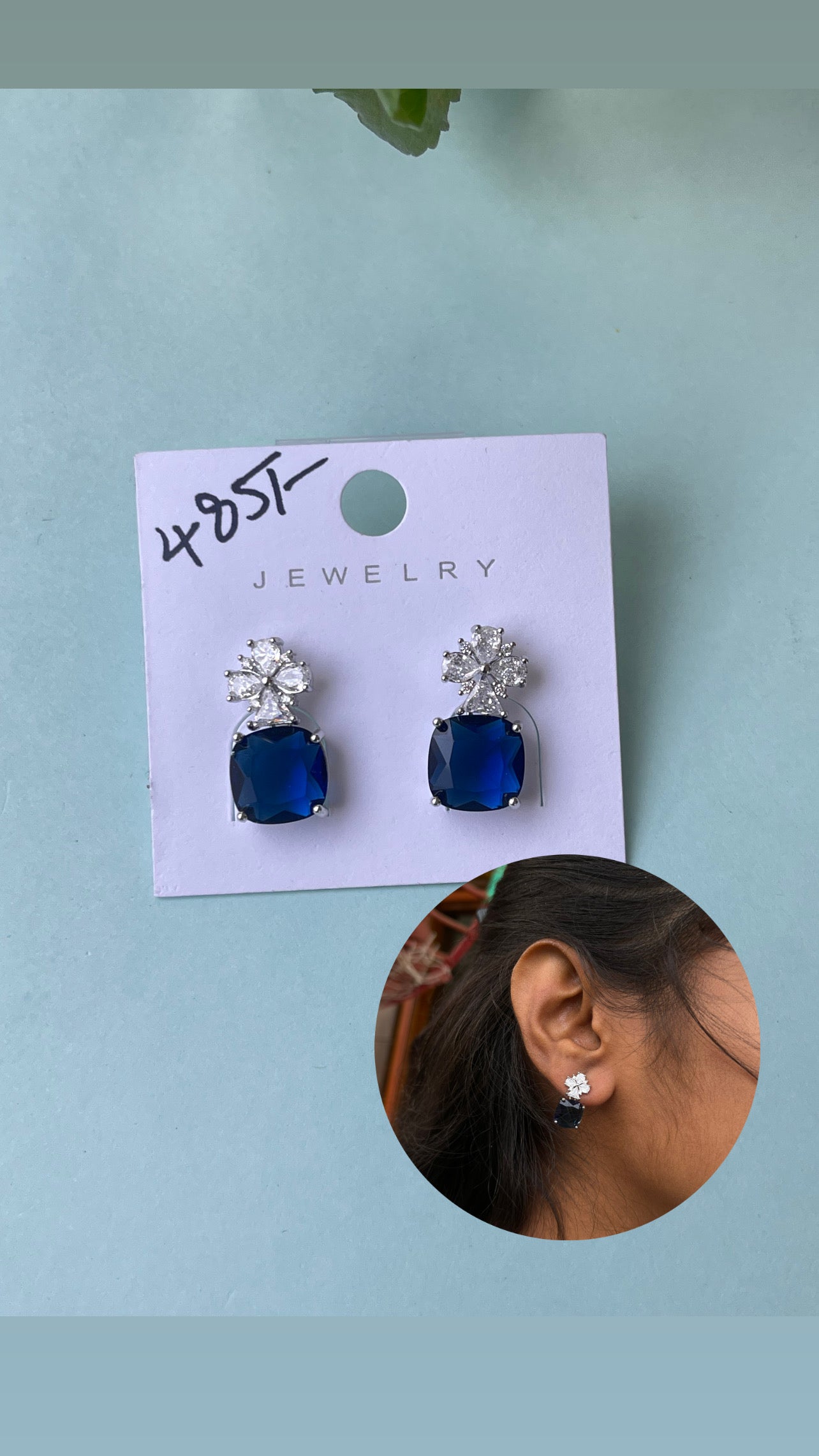 Diamond finish small hanging earrings in 4 colors