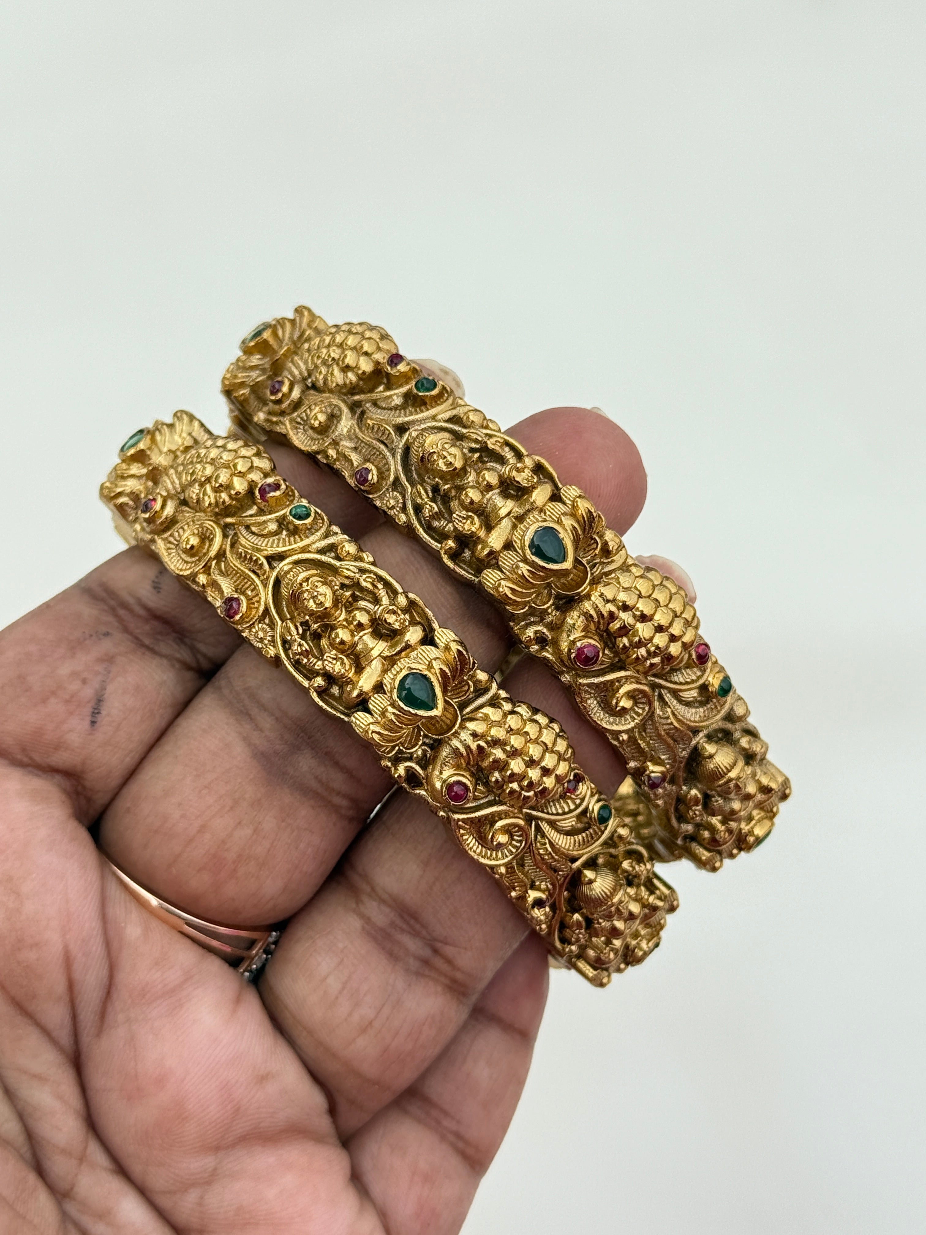 Sb155 Lakshmi devi peacock nakshi multi colour bangles