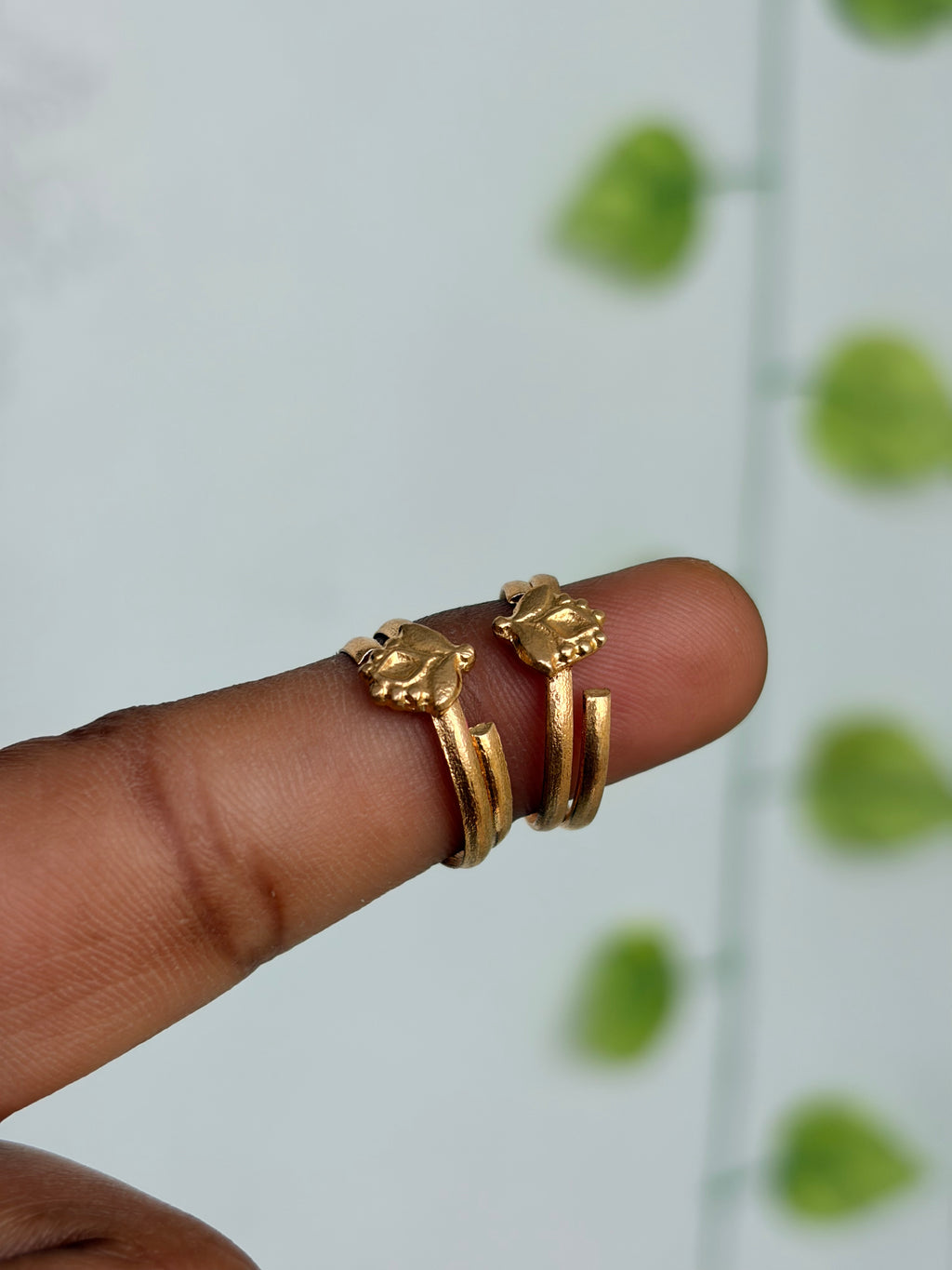 Panchaloham polished flower design toe rings tr019