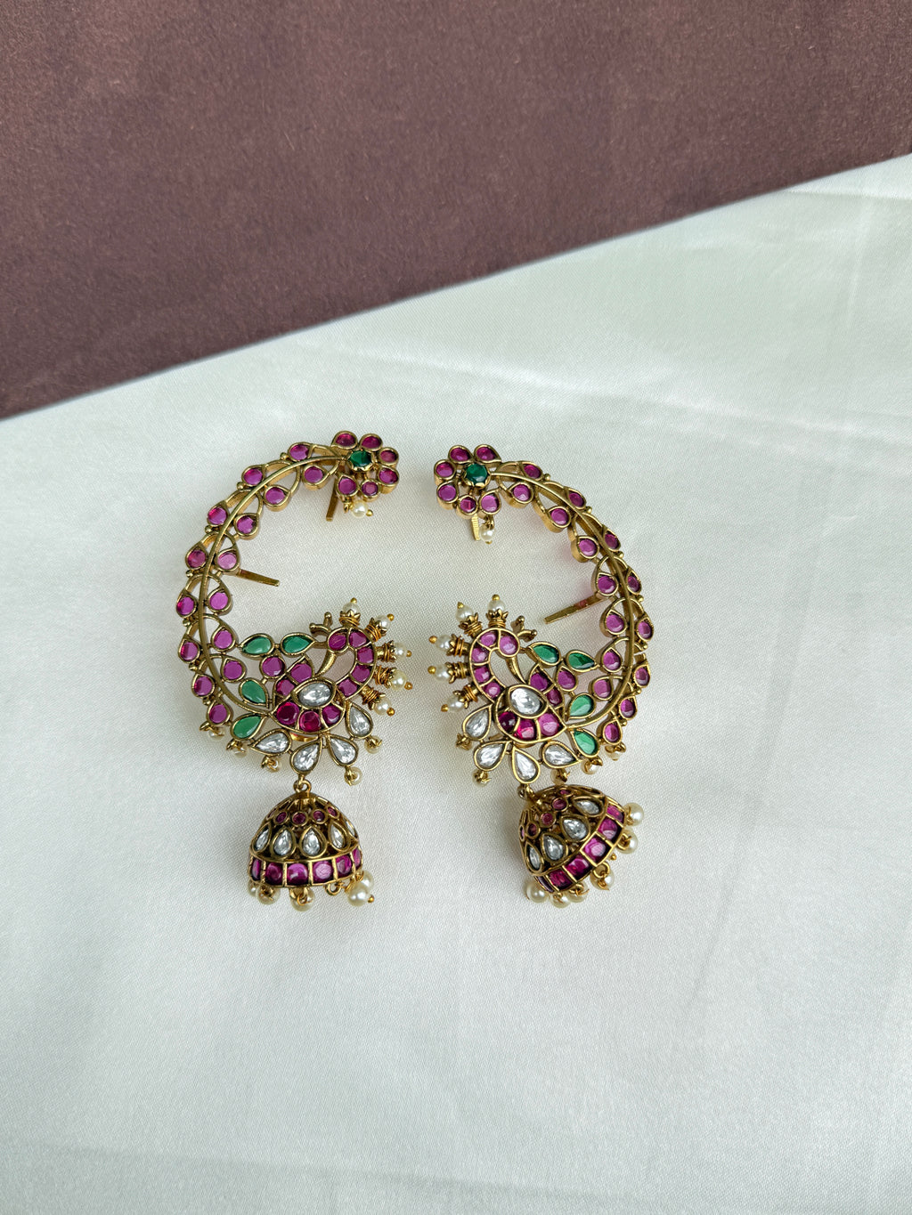 Er102 peacock kemp uncuts earcuffs