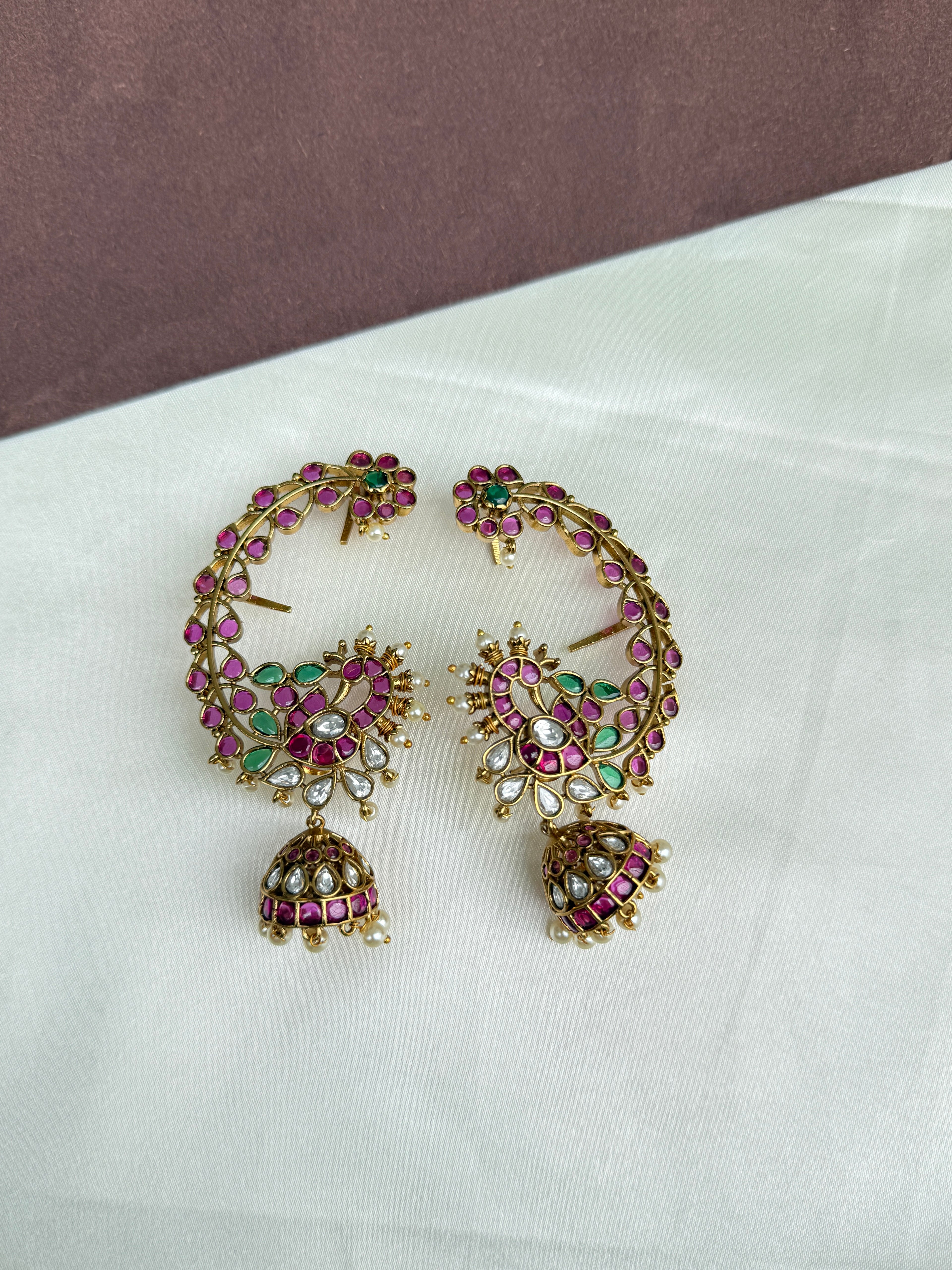 Er102 peacock kemp uncuts earcuffs