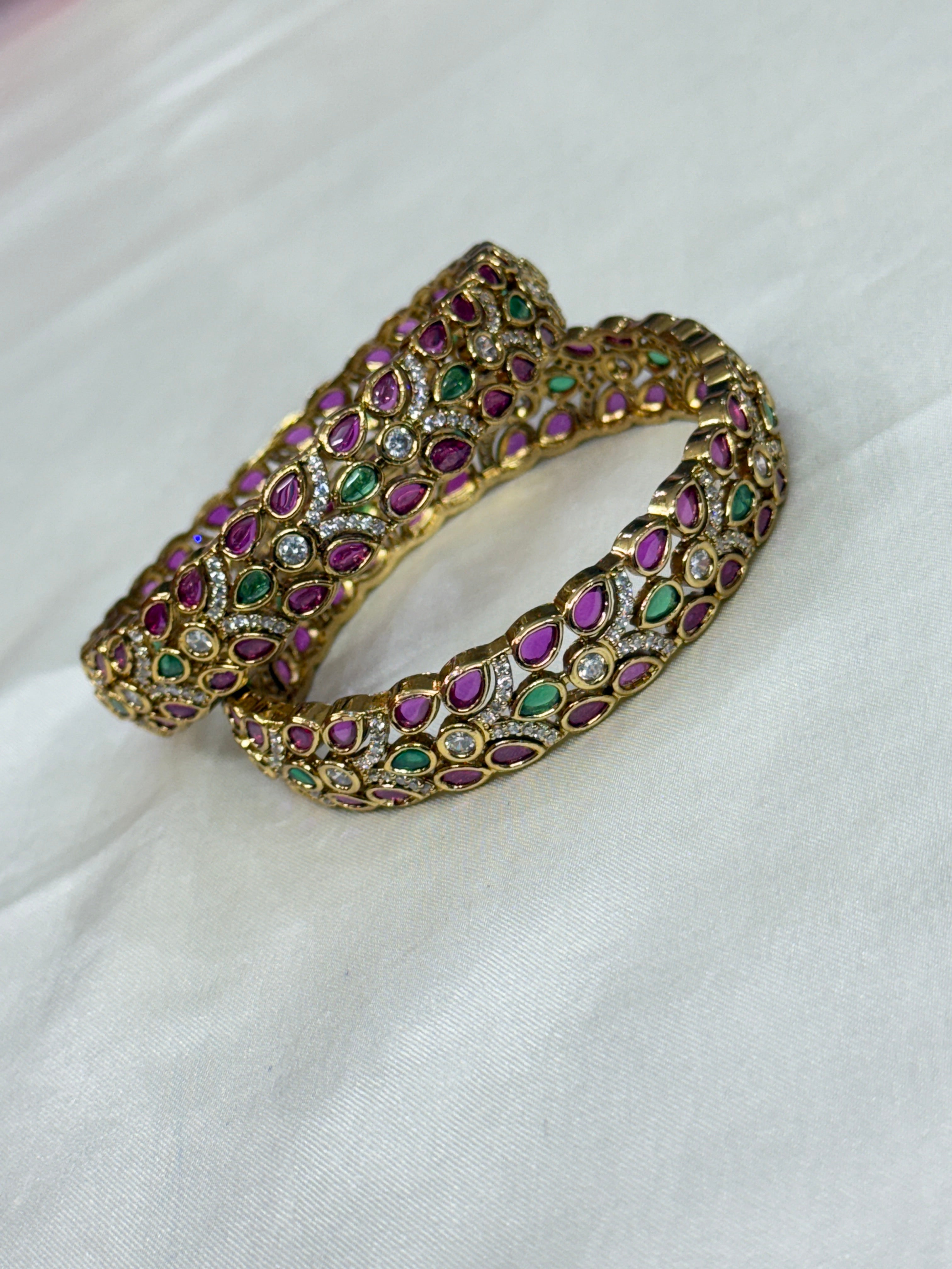 Sb128 kemp Kundan bangles