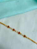 PH502 Panchaloham flowers 9 inches chain bracelet