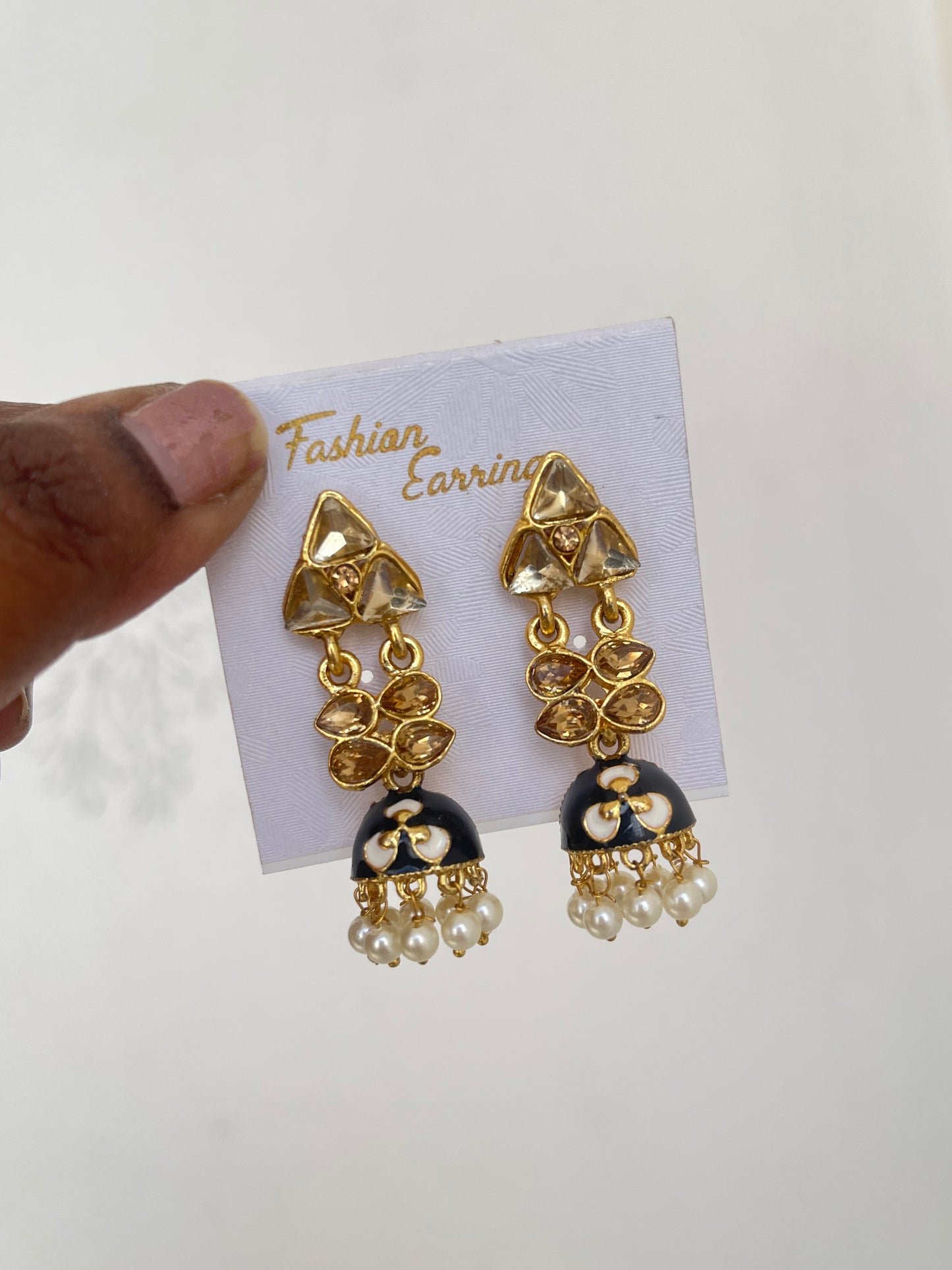 Triangle butta small Meenakari earrings