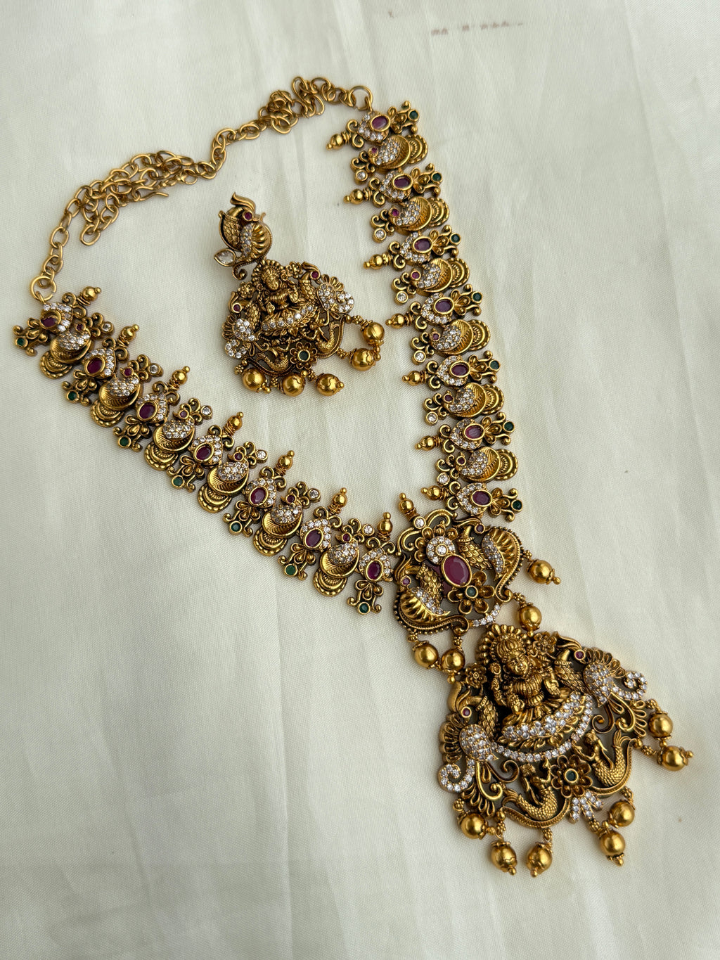 Ns314 nakshi Lakshmi devi mango neckset