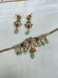 Victorian choker with earrings in two colours ch1584