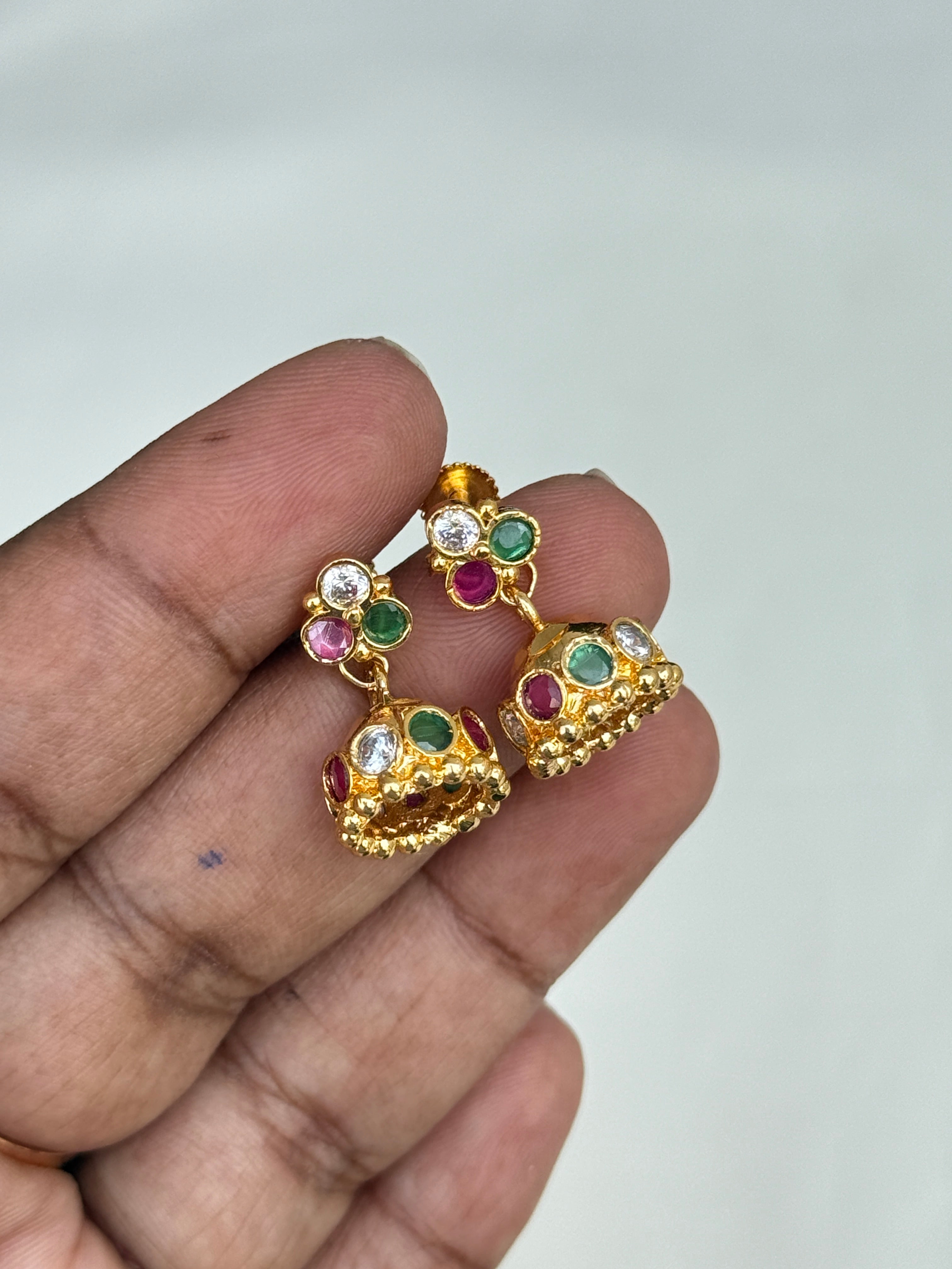 Ph167 panchaloham 2-in-1 backscrew earrings