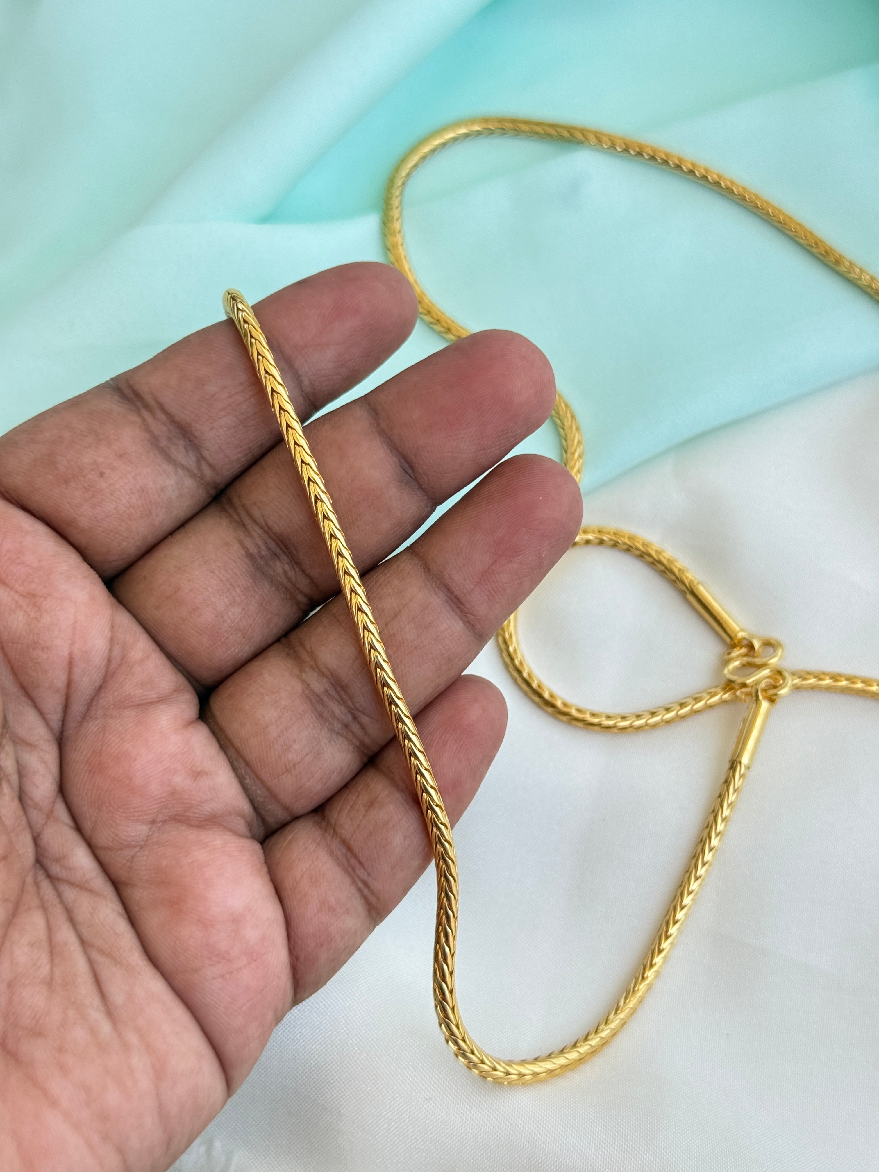 Ph511 Panchaloham polished 30 inches plain thali chains