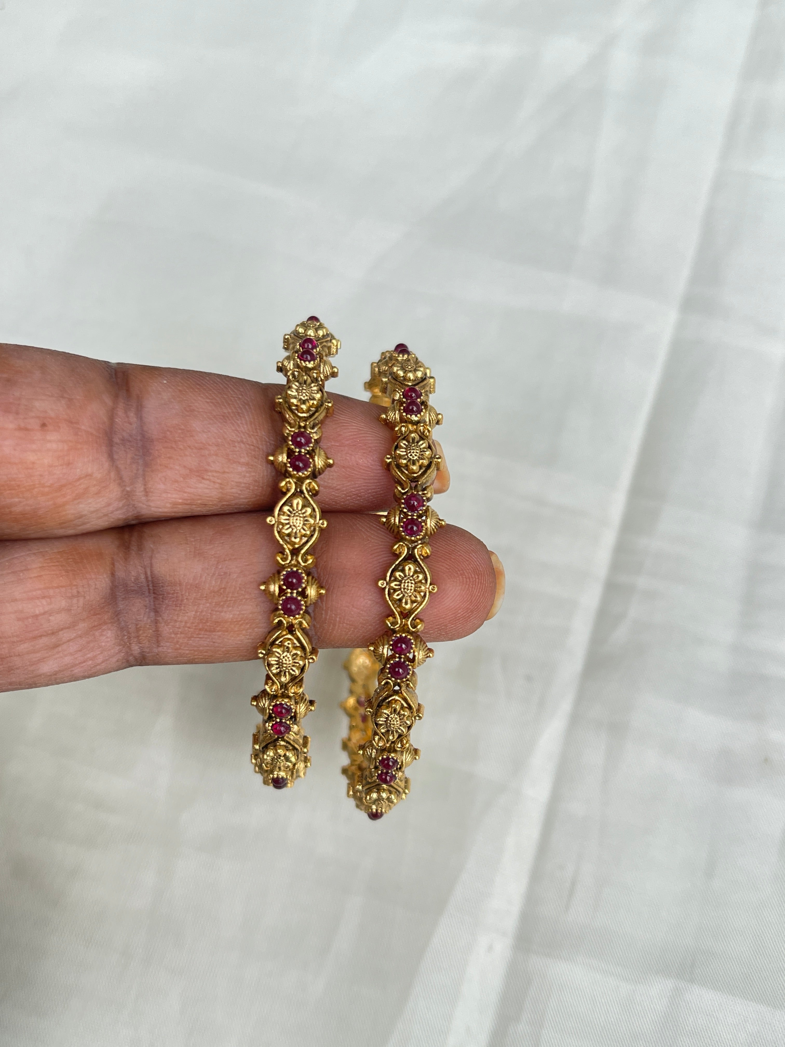 Bg1545 ruby flower bangles sb514