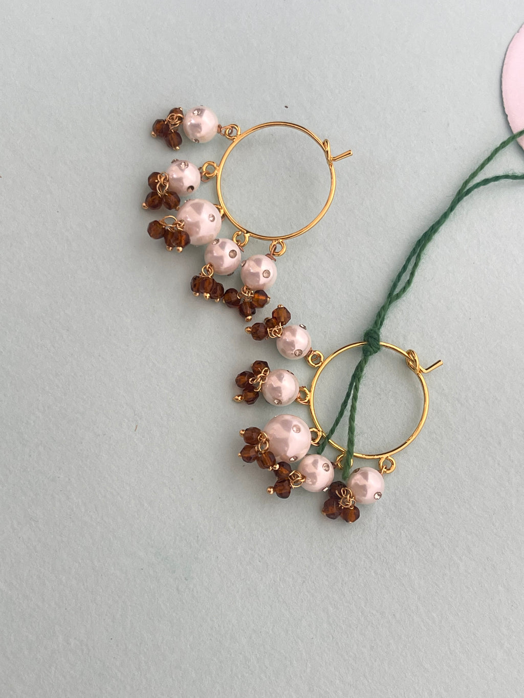 Pearl hoops lightweight earrings