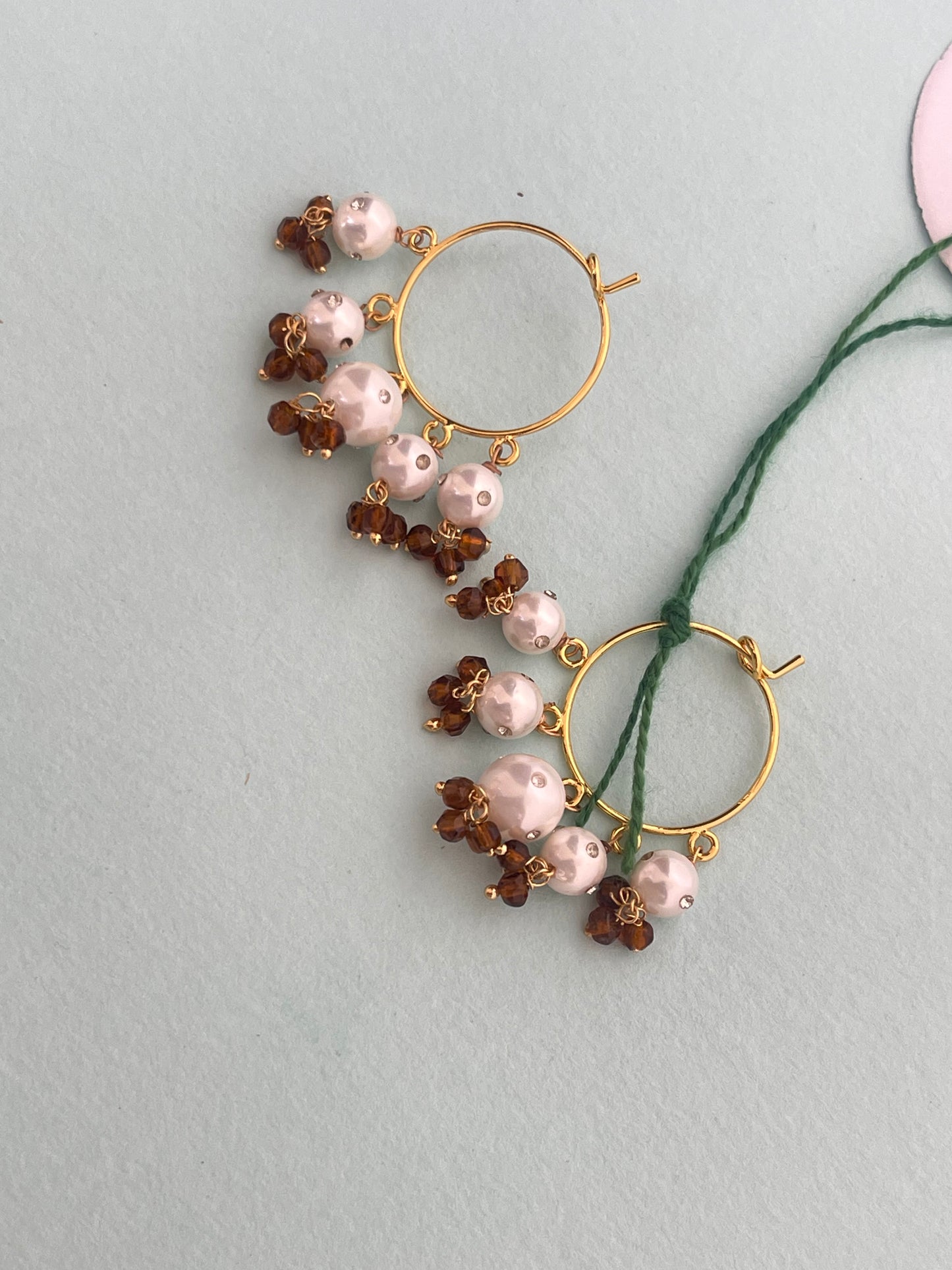 Pearl hoops lightweight earrings