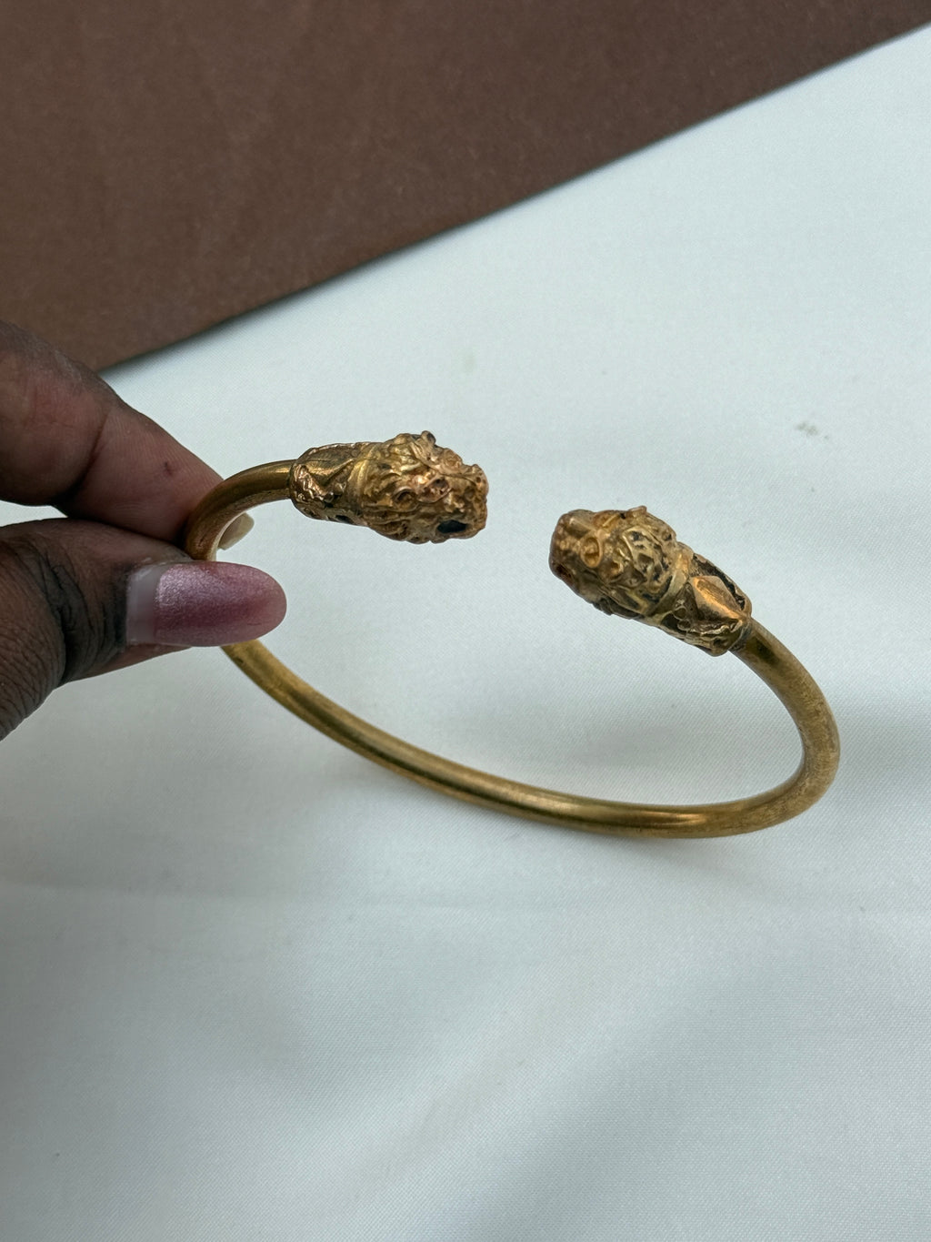 Ph305 panchaloham  unpolished lion kada with adjustable(2-14 size)