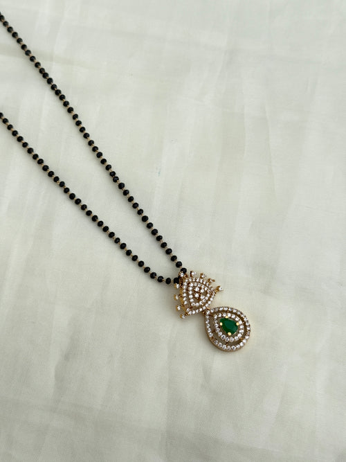 Bb016 18 inches green stone blackbeads