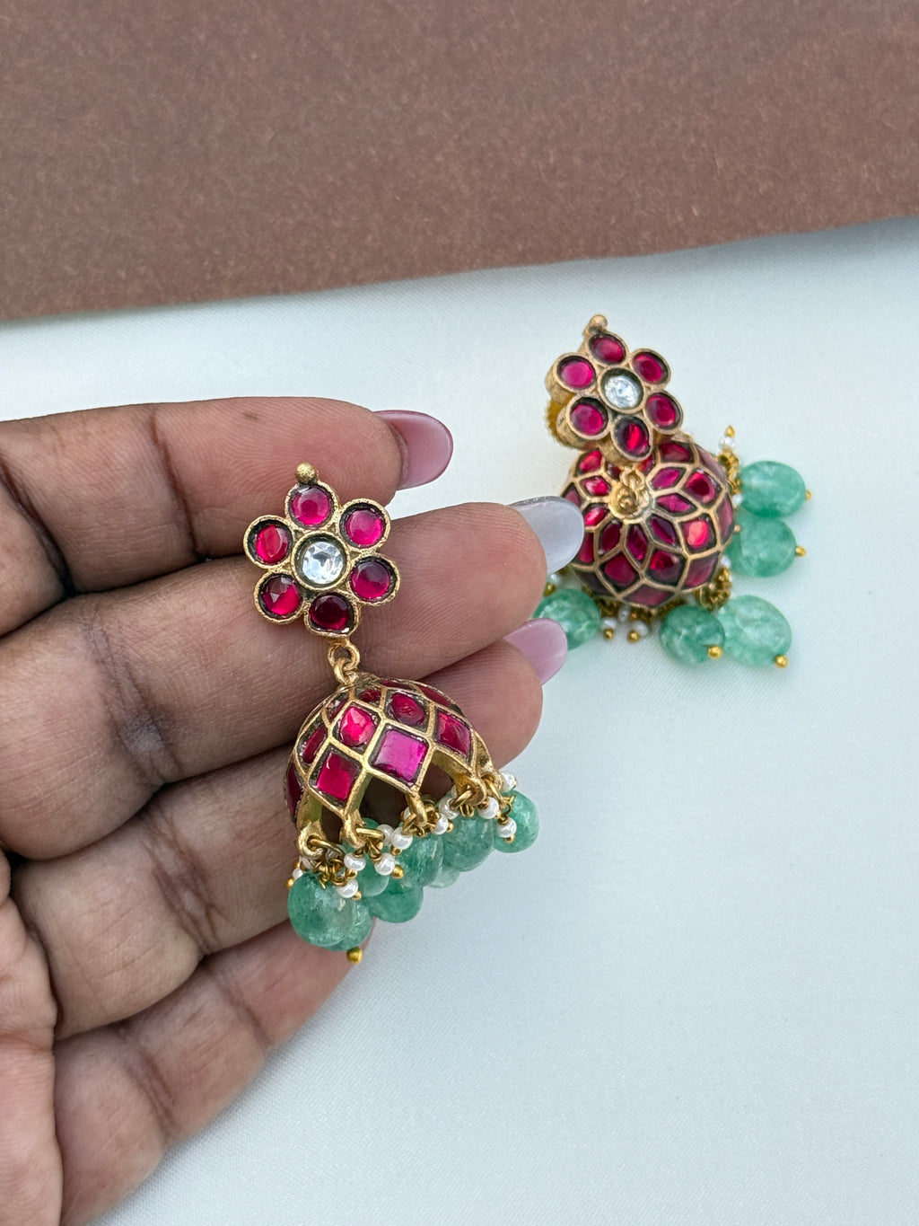 Er169  jadau kundan butta earrings