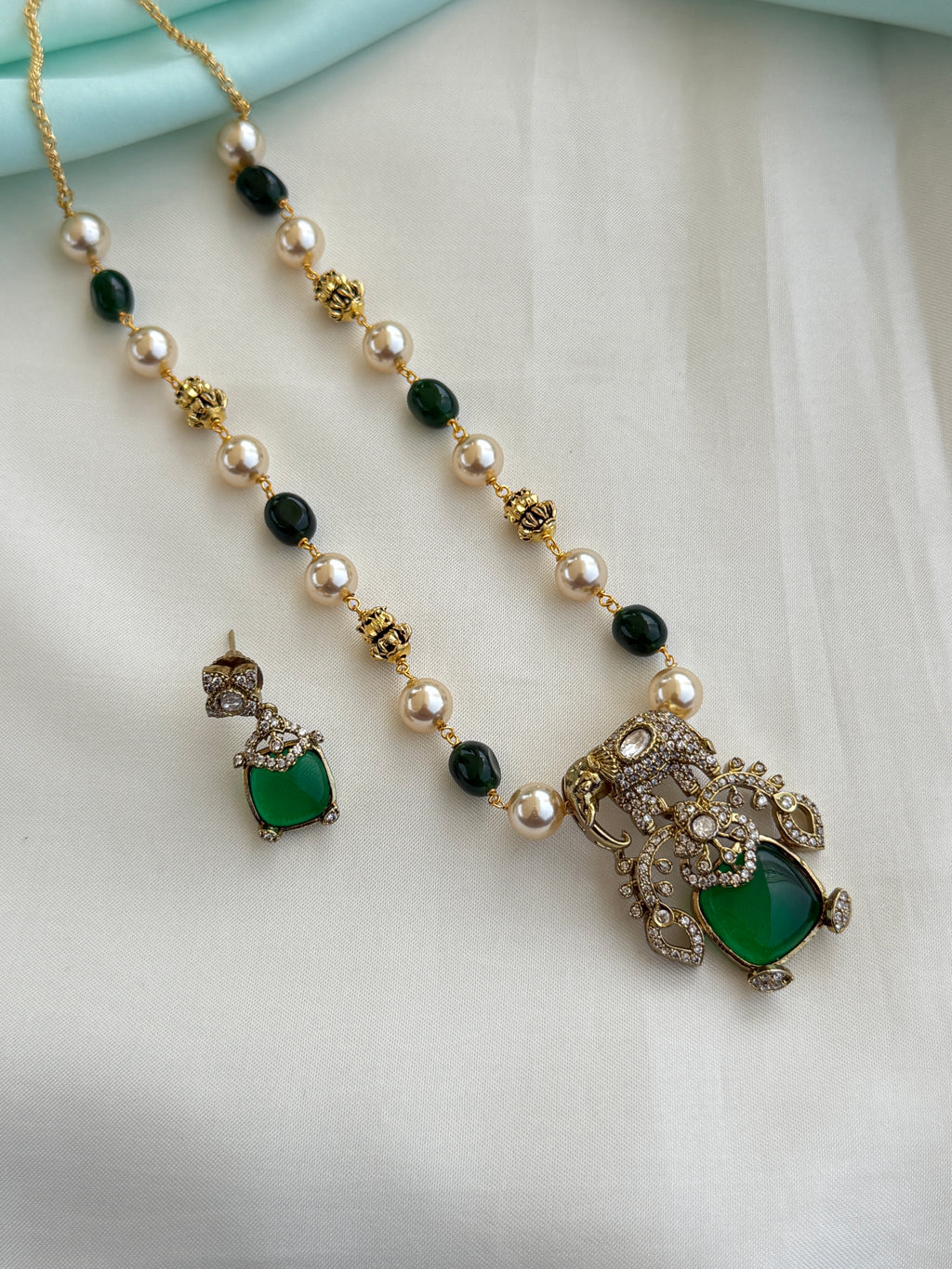 Bb201 elephant moissanite beads chain