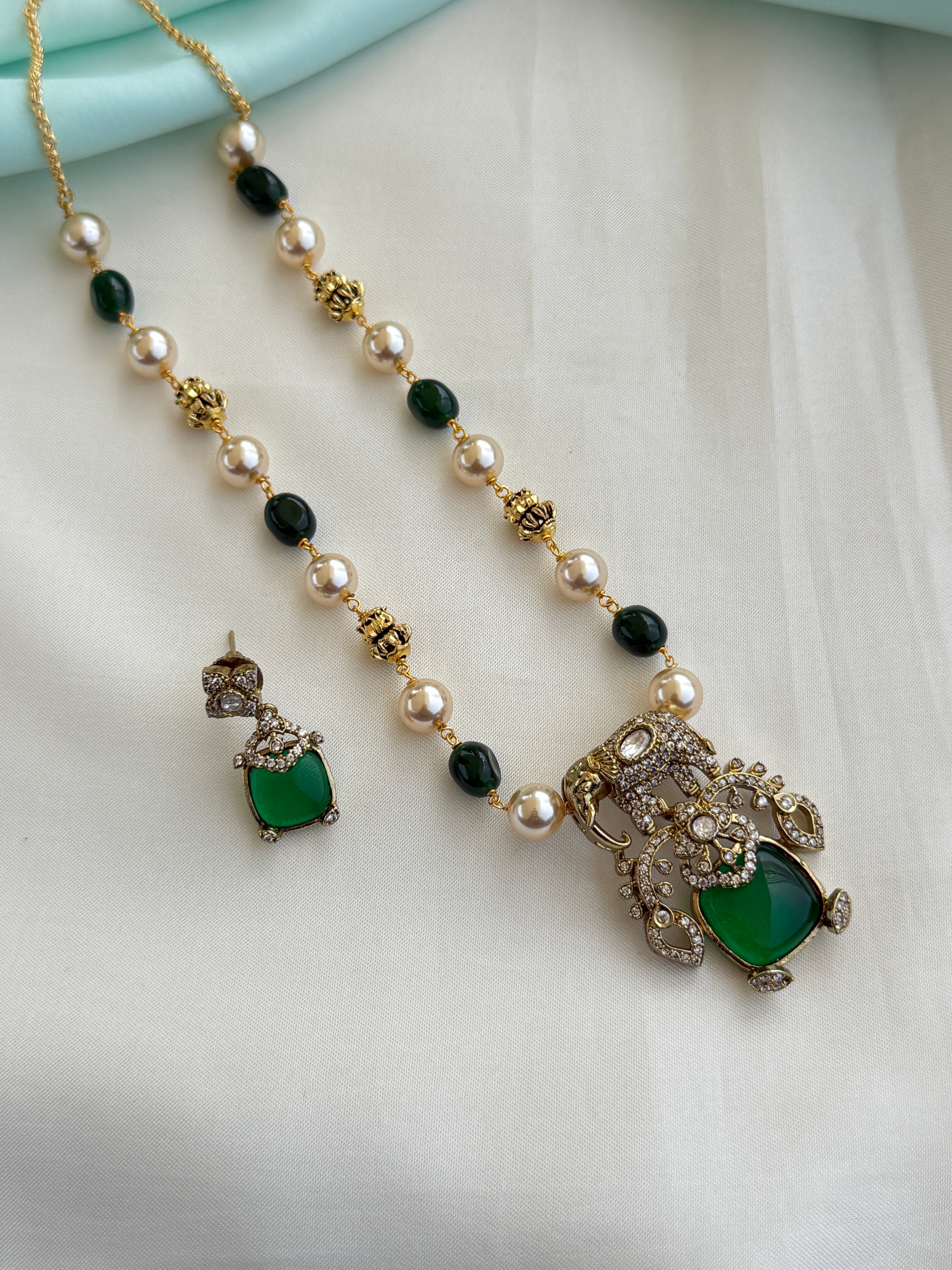 Bb201 elephant moissanite beads chain
