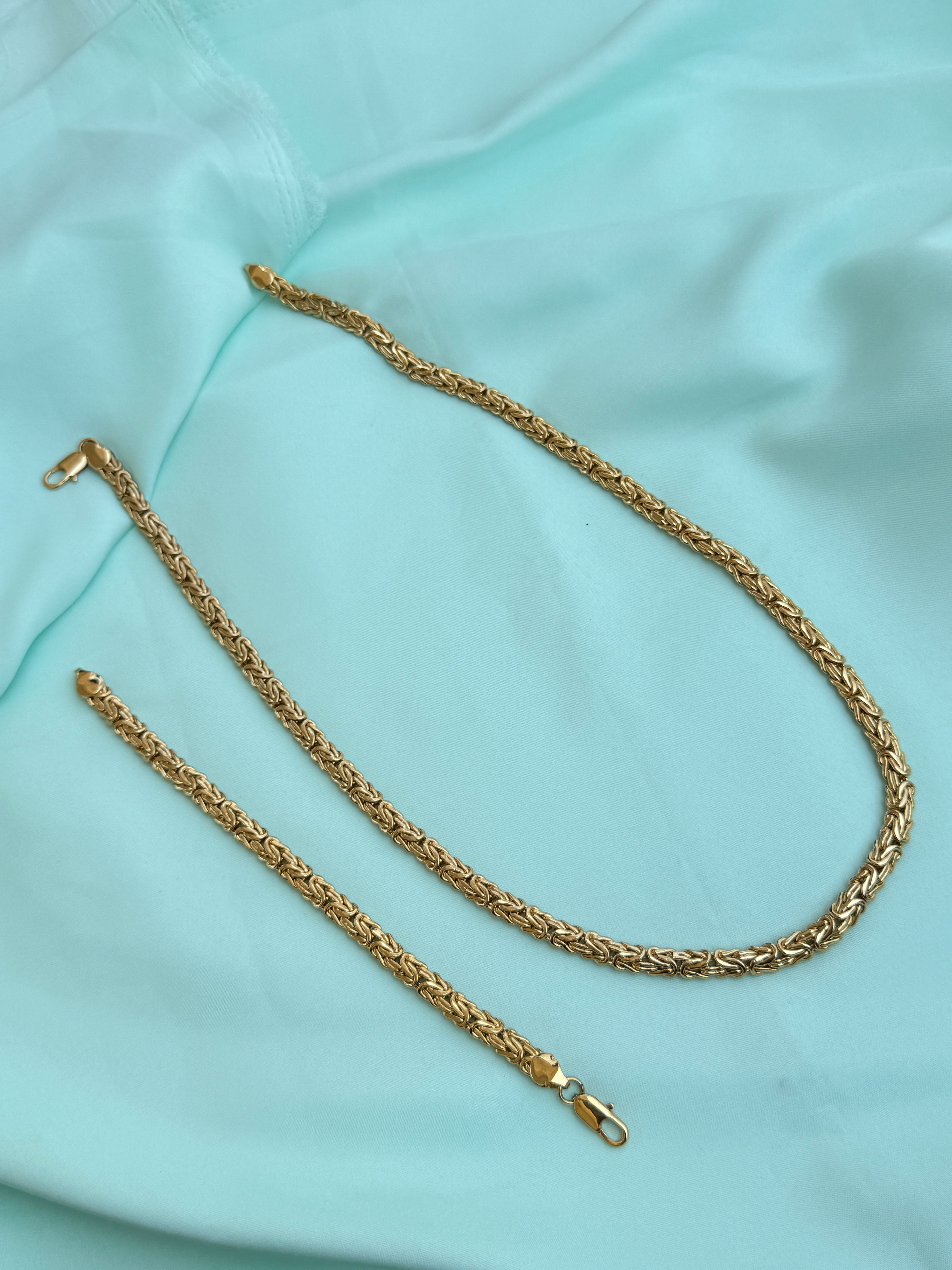 Mn041 anti tarnish combo men's 24inches chain, 8inches chain bracelet