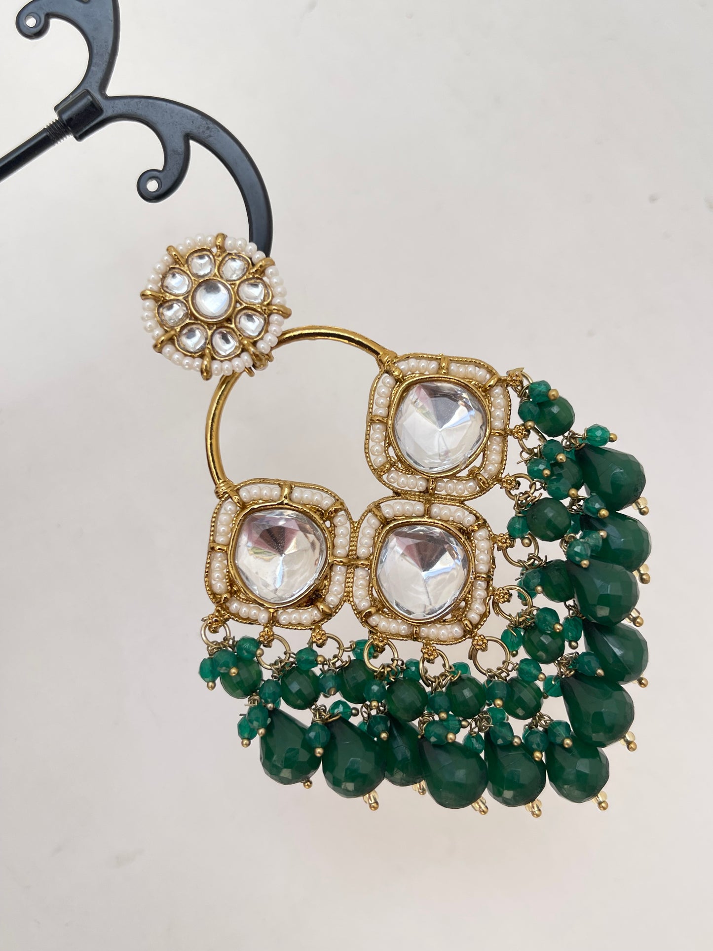 Kundan lightweight chandbali earrings