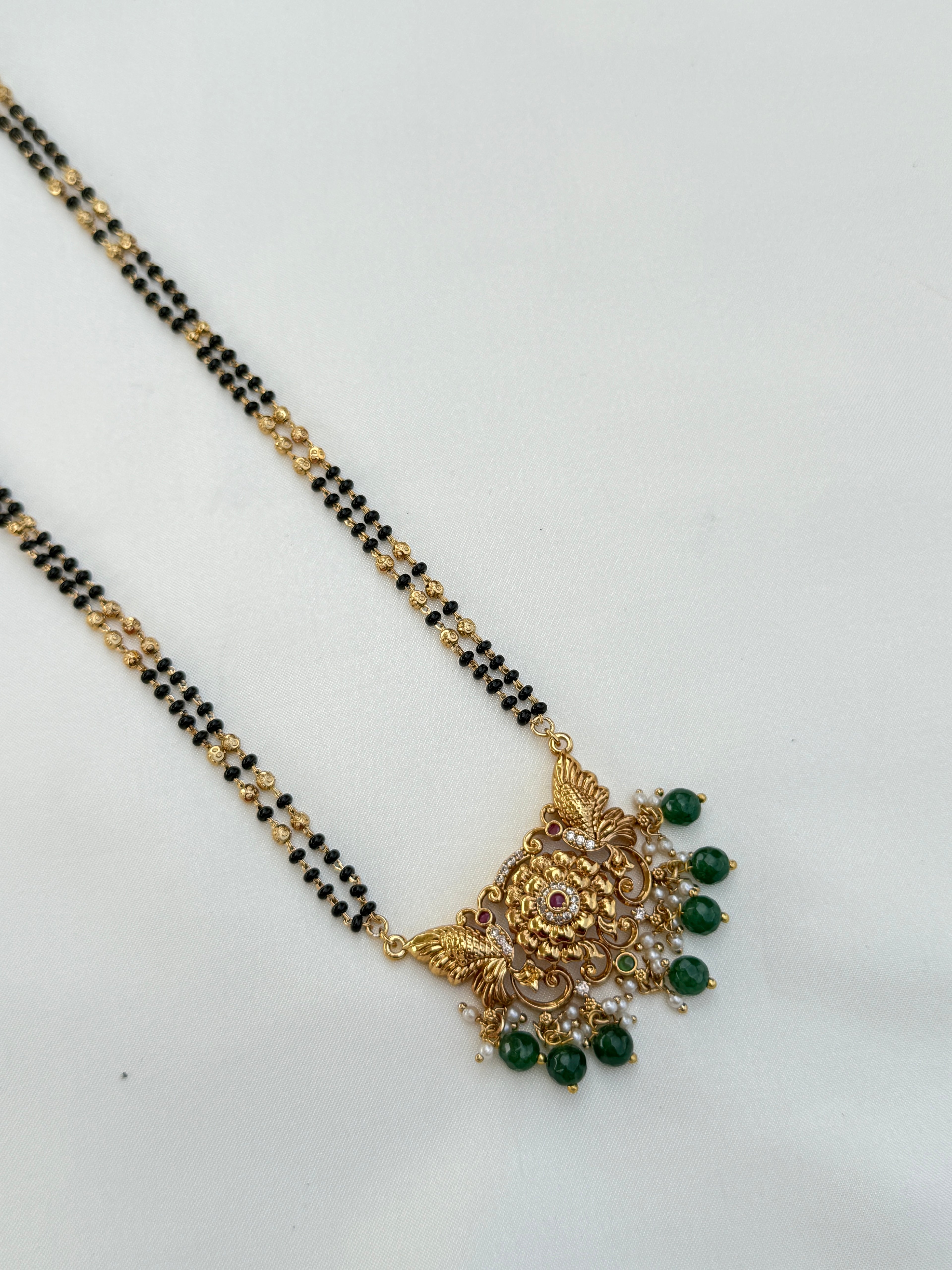 Bb043 long blackbeads chain 2 lines