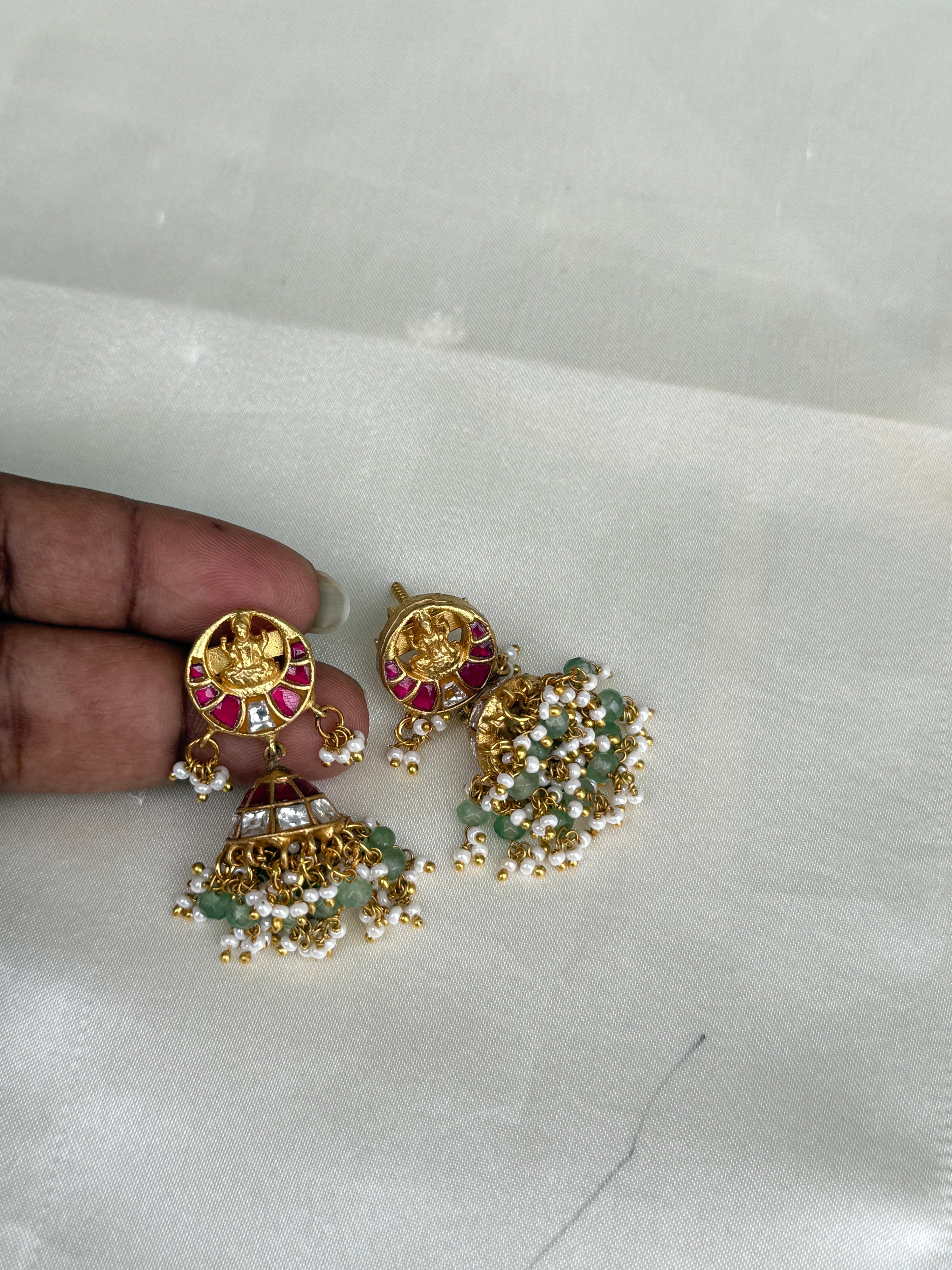 Er126 Lakshmi Devi back screw butta Earrings